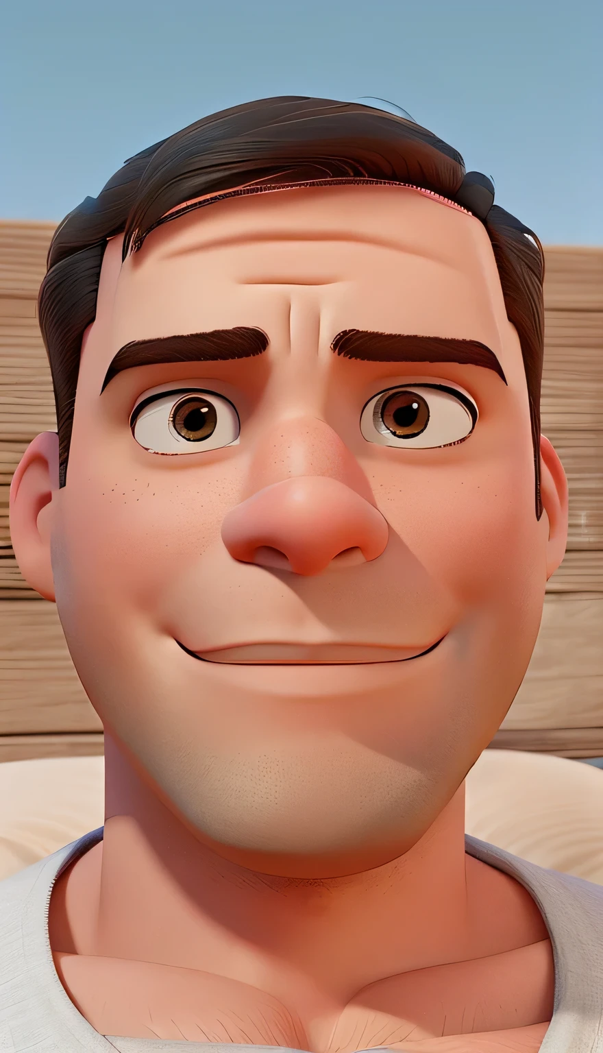 Um homem branco estilo disney pixar, alta qualidade, melhor qualudade