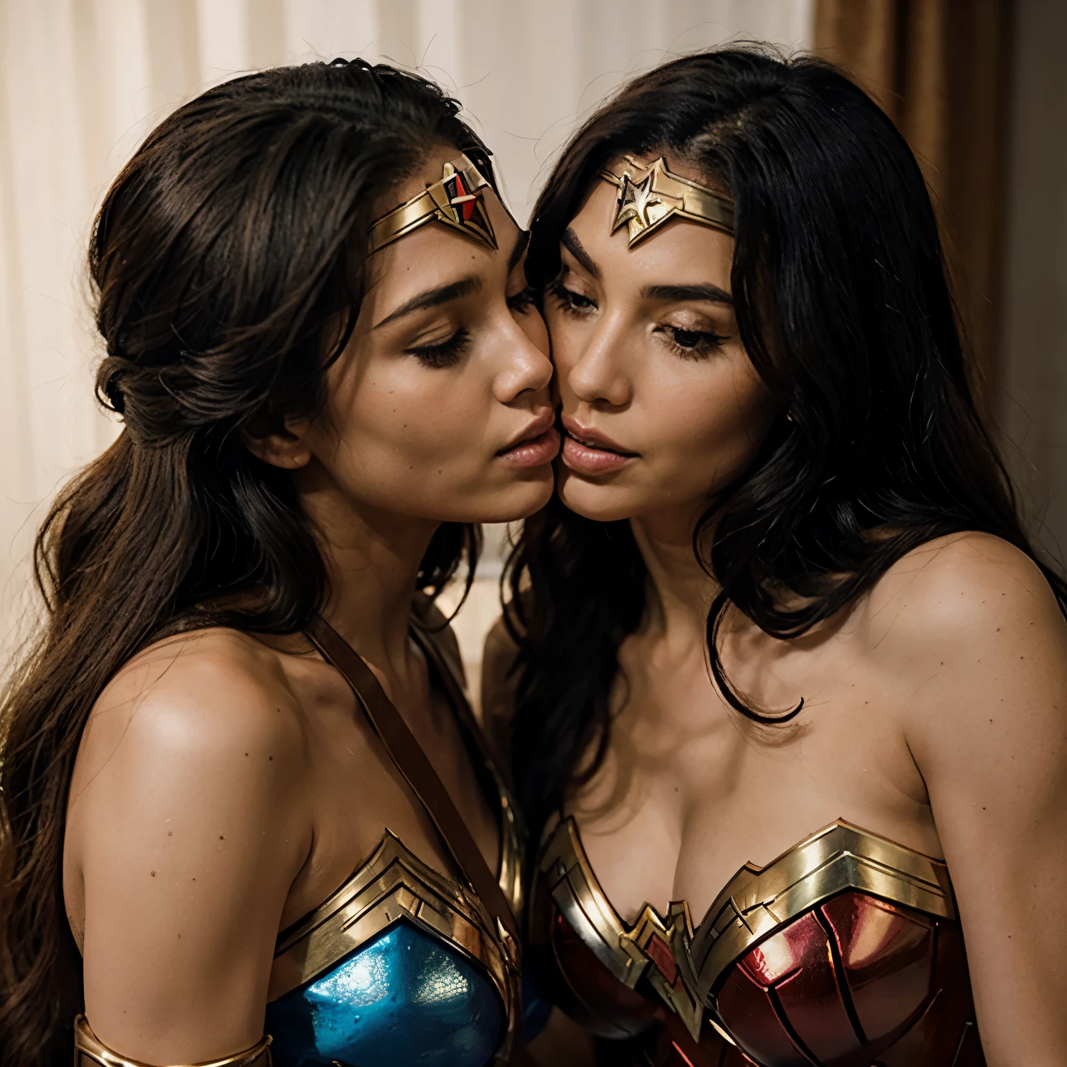 starfire kissing wonder woman