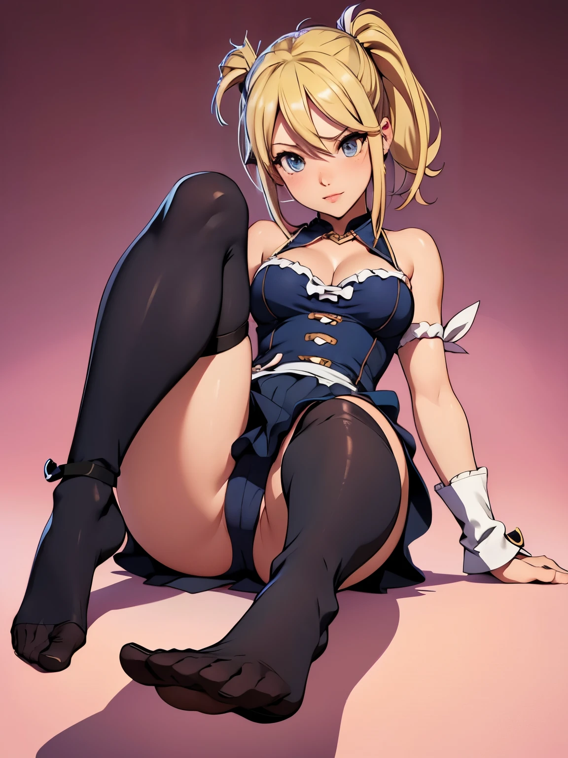 Shoes entire body, feet in view, Lucy Heartfilia, thigh high stockings, no shoes