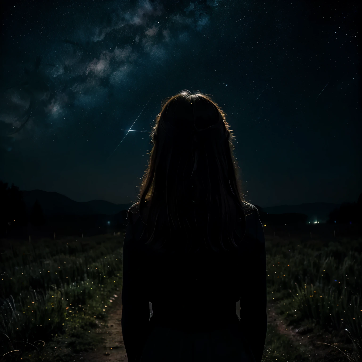 A luminous night, marzenia, loneliness, starry sky, universe, noc, in love by the moonlight
