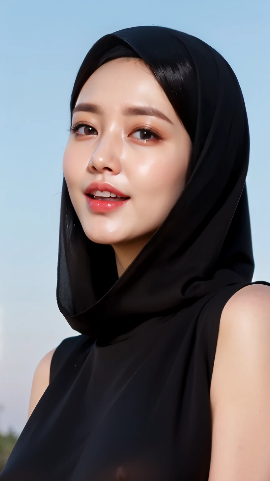 ((Best quality, 8k, Masterpiece :1.37)), (wear hijab girls), girls wear hijab, (girls wearing hijab moslem), beautiful face, face bukkake, 18 years old girls, hair black, ultra detailed face, ultra detailed body, slim body, lips smile, Beautiful detailed eyes, eyes korean, detailed nose, Natural Lip, ((Lips Smile)), face smile, Wear hijab moslem, fancy jubba thobbe, (photo full body), lview of the blue sky, Slim Body, body erotic, (undressing nude), realistic face, backround people hijab 