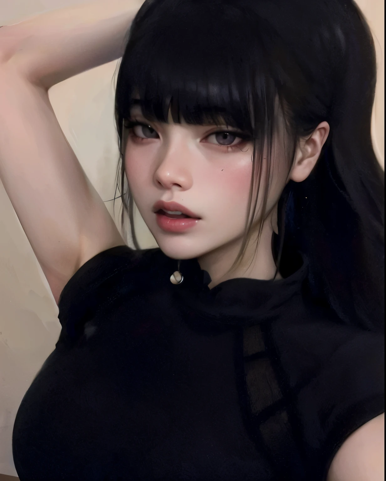 Un primer plano de una mujer con un top negro y un collar, Retrato de Jossi de Blackpink, Parque Roseanne de Blackpink, Jossi de Blackpink, retrato de ídolo coreano femenino, Retrato de Kpop Idol, Lalisa Manoban de Blackpink, Retrato Jisoo Blackpink, Lalisa Manobal, jia, Jinyoung Shin, rosa negro, heonhwa choe