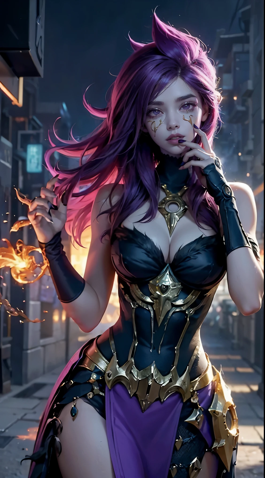 Estilo garota de League of Legends, uma mulher com cabelo roxo, mulher cyberpunk mulher anime, potas, Deusa cyberpunk raivosa bonita, estilo de arte cyberpunk, arte digital de anime cyberpunk, arte de anime cyberpunk, Film Poster, garota Retrato, arte de anime cyberpunk, arte com tema cyberpunk, cyberpunk fantasia sombria, garota de League of Legends, 1 garota, cabelo roxo e curto , cabelos curtos, garota de cabelo roxo, cabelo curto, lugar em chamas, camisa branca, jaqueta de couro vermelho escuro, lateralmente, garota em uma rua abandonada, cabelo roxo, cabelo curto, olhos cor de verdes, Pink lips, standing, ultra detalhada, obra prima, super detalhado. garota de League of Legends. Garota de cabelo roxo/violeta, garota de calsa marrom, blusa branca, jaqueta de couro vermelho escuro, estilo uma garota de Resident Evil em um lugar em chamas, spark, esferas de luz, Film Poster, League of Legends, estilo de Liga das Lendas, Vi de arcane em uma cidade abandonada, Everything is burning, fogo por toda parte, garota de cabelo roxo, cabelo curto
