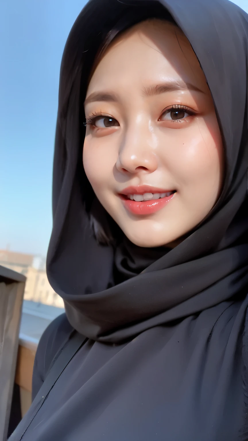 ((Best quality, 8k, Masterpiece :1.37)), (wear hijab girls), girls wear hijab, (girls wearing hijab moslem), beautiful face, face bukkake, 18 years old girls, hair black, ultra detailed face, ultra detailed body, slim body, lips smile, Beautiful detailed eyes, eyes korean, detailed nose, Natural Lip, ((Lips Smile)), face smile, Wear hijab moslem, fancy jubba thobbe, (photo full body), lview of the blue sky, Slim Body, body erotic, (undressing nude), realistic face, backround people hijab