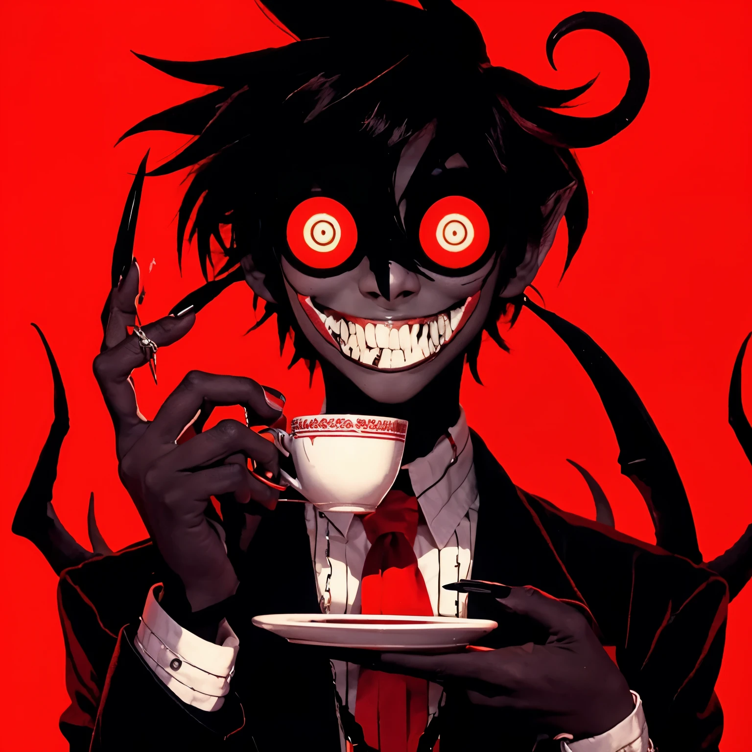 Holding red chains from other demons
