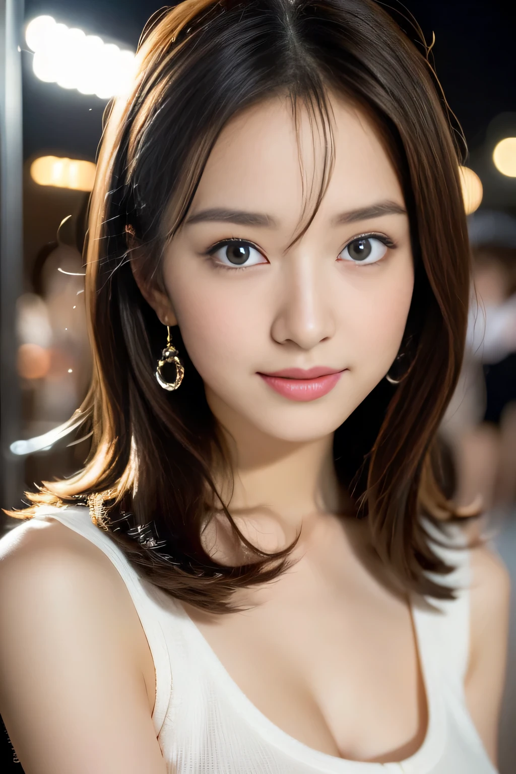 (((32K,very high resolution, high detail, Highly accurate,masterpiece girl 1))),RAW photo & realistic atmosphere,beautiful dark blue eyes,detailed mouth,glossy lips,thin eyebrows,Soft white skin that shines in every detail,,fine eyes、Her deep blue eyes are so beautiful,detailed lips、very beautiful face,very well-shaped face、lifelike face,glossy beautiful lips,beautiful eyebrows,infinite reality,best design,(Insanely cute Japan -yeld gi,Beautifully shaped breasts,She's a very cute girl,:1.5),best natural makeup,Japanese ID,korean idol,Young sensual idol,Moist eyes,dark beautiful eyes,beautiful butt,美しいfeet,,camel'feet,:1.3),ultra high resolution、,natural and realistic face,Backlight,Her pure eyes are too cute,(((photorealism,Take a full body photo))),,reality live action,(Fashionable earrings,,necklace,bracelet,gyuru,shiny nail art,College Girl Fashion,slit skirt black pantyhose,Calm and fashionable girl,light brown hair,shortcut,alone,,smile a little,Full body Esbian,Show full-body fashion,sit cross-legged:1.7),Night in Shibuya