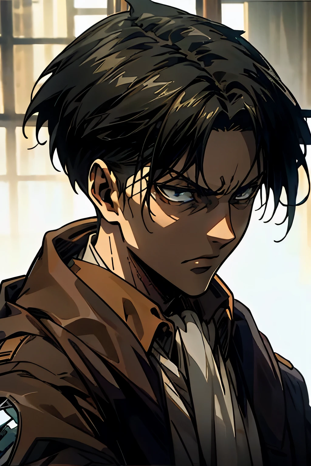 Levi Ackerman&#39;s face,attack on titan anime series 8k,Three-dimensional maneuver,battle,dark,