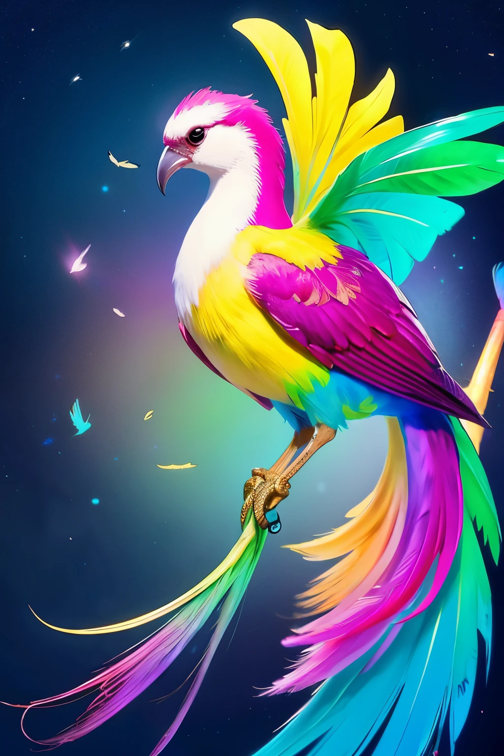 （fantasy bird),(Bright colors）,（Enchanting）