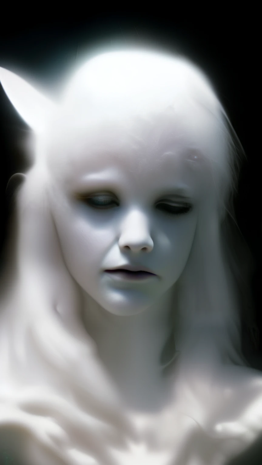 the-fairy-of-darkness,chanel,white on the bottom,(best quality,4k,8k,highres,masterpiece:1.2),ultra-detailed,(realistic,photorealistic,photo-realistic:1.37),portraits,horror,monochrome,soft lighting