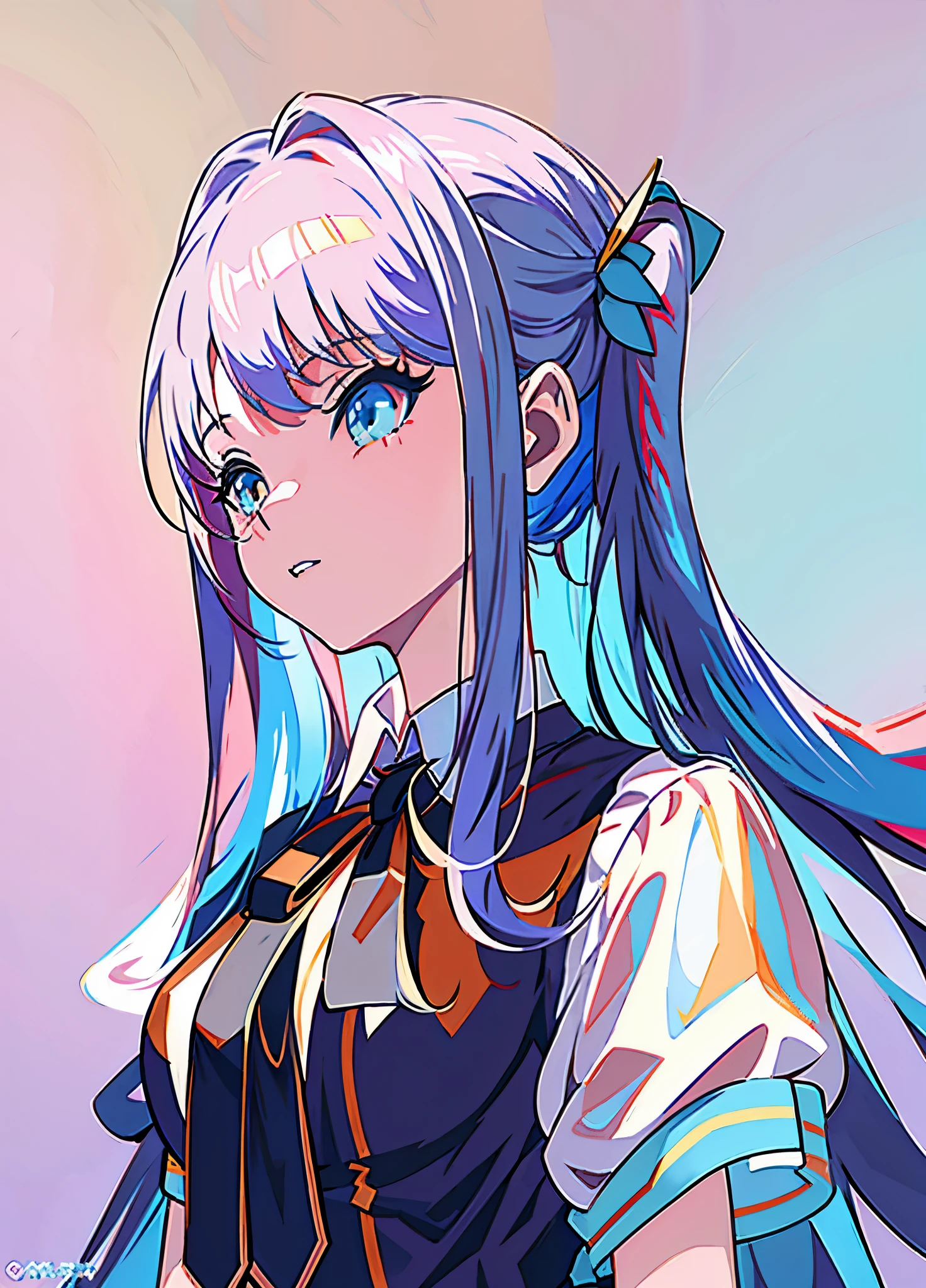 anime girl with long blue hair and a red tie, anime moe artstyle, gapmoe yandere, anime character portrait, portrait anime girl, anime style portrait, female anime character, anime character, no type, kantai collection style, portrait of an anime girl, made with anime painter studio, anime girl with long hair, official character art, anime style character