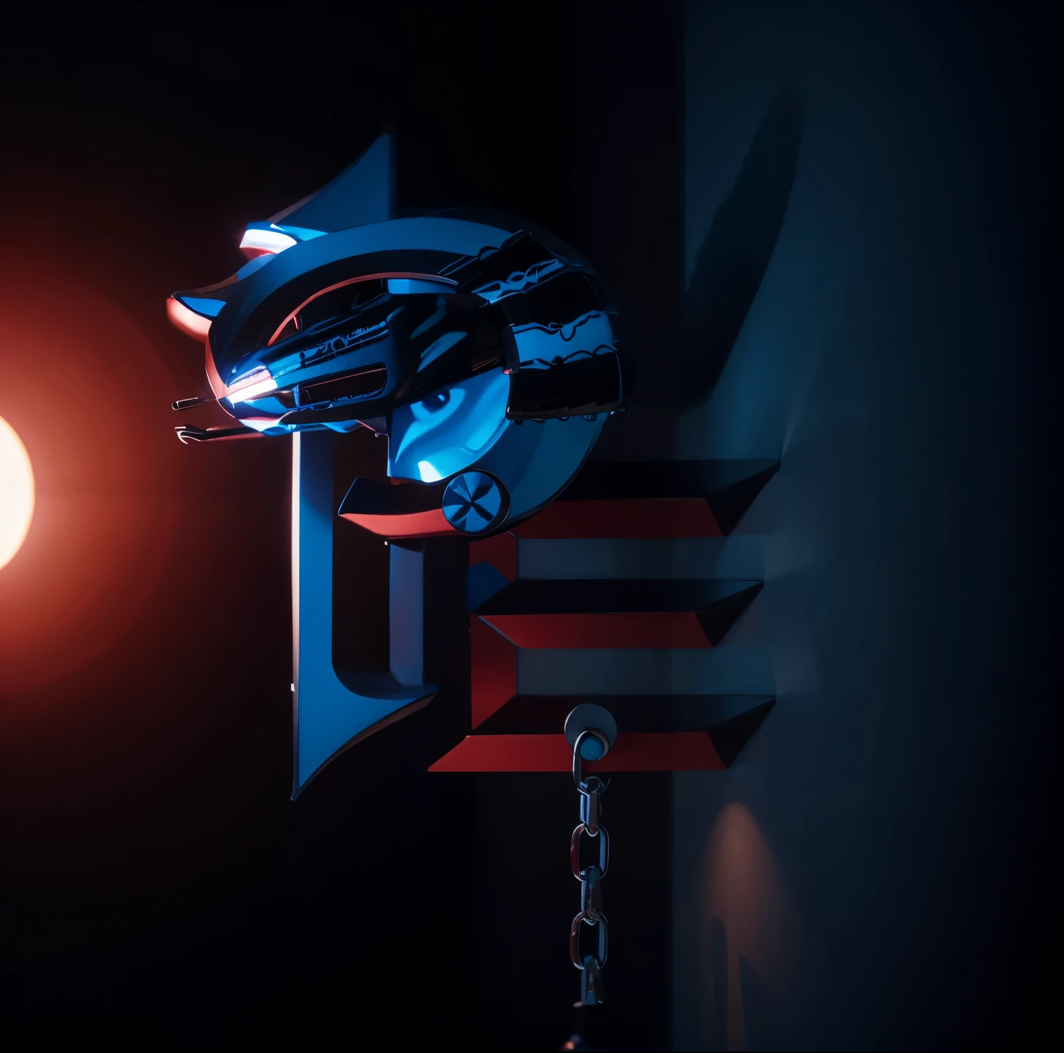 Realistic, modern, blue and red colour,8k