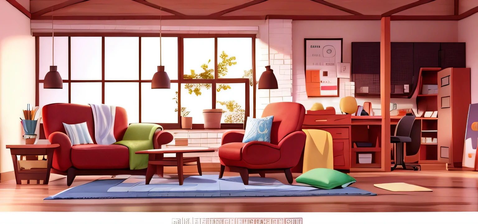 simple 2d illustration of an empty room