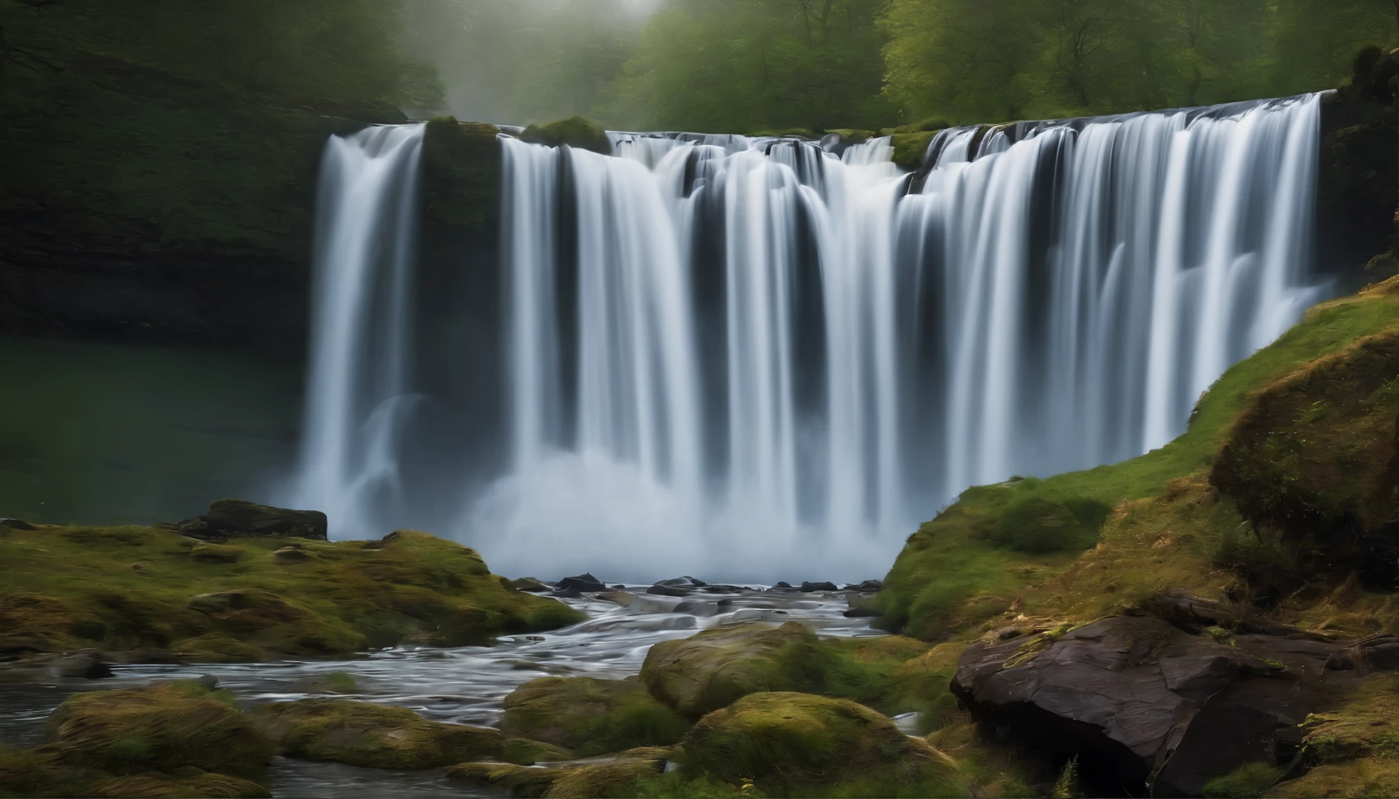 waterfalls, photo realistics, 8k