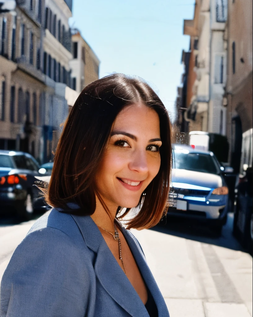 photorealistic, best quality, hyper detailed, female detective Melissa Beniost, 27 years old, brunette hair, cute face and hair, full body, super realistic, street background, crime scene, (cheerful, happy, serious), looing at viewer, ultra high res, best shadow, RAW, instagram LUT