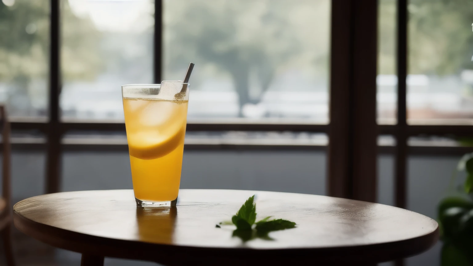 hyper ultra realistic photographs full body of A glass of lemonade with a hidden secret! A scoop of sorbet floats at the bottom, infused with the subtle flavor of mint. The background is a brightly lit cafe with colorful chairs and a cheerful atmosphere. ratio 16:9, 4k, 8k resolution, High quality photo, high detailed, imagesharp focus, Cinematic lighting,hyperdetailed & Unreal engine, detail, realism, photography,cinematography, camera NIKON, lens NIKKOR flagship, masterpiece. hyper-maximalism, ultradetailed photorealistic, light skin imperfections, final render, vray, photo, fashion