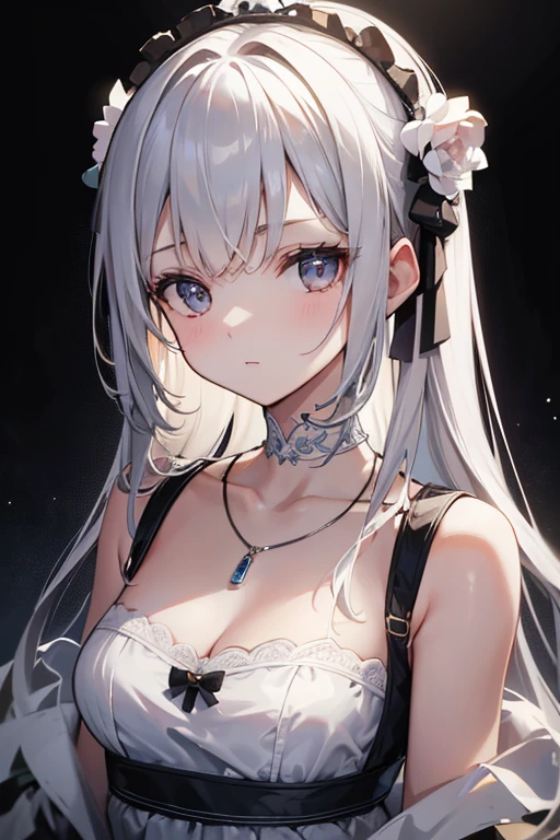 best quality, masterpiece, high resolution, 1 girl, Porcelain dress, hair accessories, necklace, jewelry, pretty face, physically, Tyndall effect, actual, dark studio, edge lighting, Two-tone lighting, (High detail skin: 1.2), 8k ultra high definition, SLR camera, soft light, high quality, Volumetric light, frank, photo, high resolution, 4K, 8k, background blur,