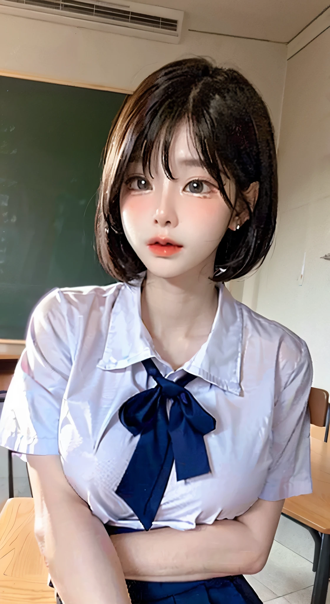 Beautiful  with short hair,Big tits,School uniformไทย,School uniform,