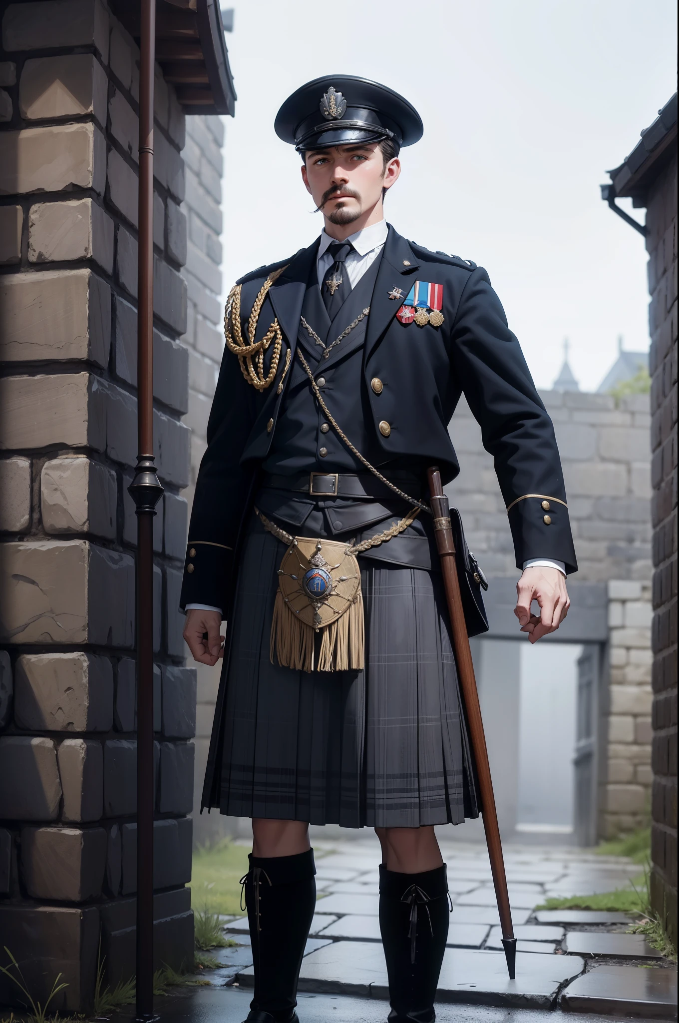 arafed image of a man in a military uniform standing in front of a building, taken on a ww 1 camera, portrait of a soldier, ww1 photo, 1 8 0 0 s soldier, in a soldier uniform, soldier clothing, author unknown, ww 1, ww1, soldier, in uniform, by August Sander, by Dave Allsop