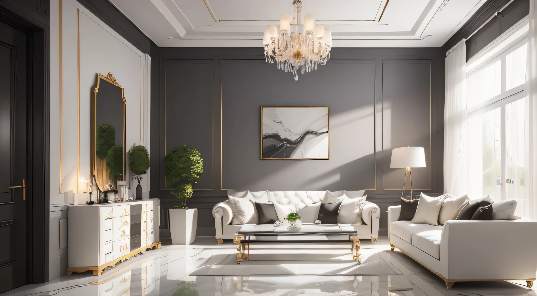 Arav living room with gray sofa and large painting, Marble wall cladding, white Marble wall cladding, interior design background, living room wall background, บนMarble wall claddingขนาดใหญ่, interior background, marble room, polished White marble, Living room background, White marble, marble material, Abstract 3D rendering, white wall inside, all marble, Naturally realistic display, lounge background