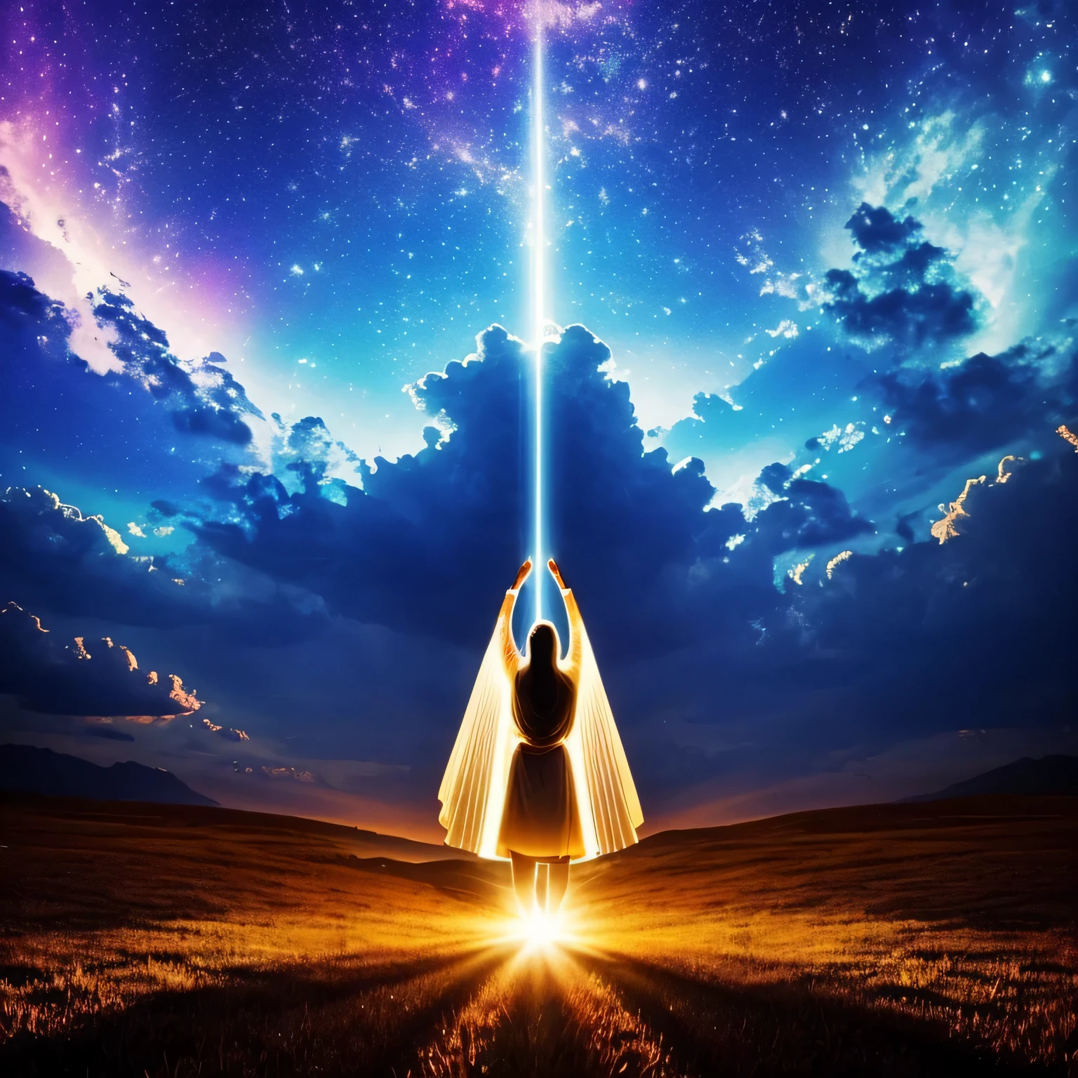 light on spiritual, heavens