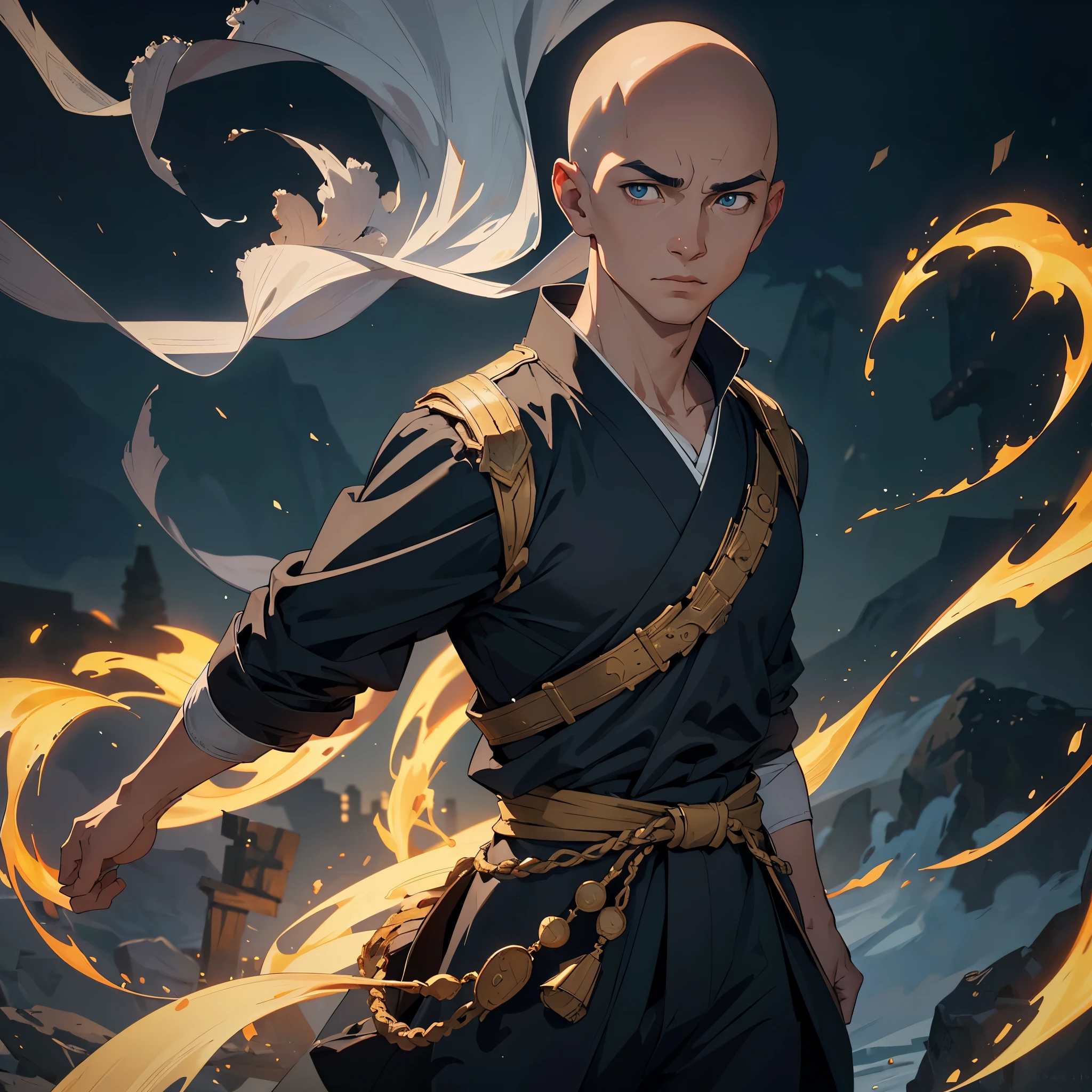 In this prompt, we have a detailed description of a scene featuring a young bald monk fighting the undead in a village at night. The prompt contains information about the character's appearance, outfit, energy, and the overall atmosphere of the scene.
A bald monk, aged 25, stands at the center of the focal point, with a strong athletic build. His European features portray determination and resilience. He is dressed in a white fighting gi with platinum trim, emphasizing purity and elegance. The fabric of the gi flows gracefully and reflects the moonlight, adding a sense of ethereal beauty to the scene.
Surrounding the monk, holy energy with a dragon motif swirls around him. The energy signifies his divine abilities and acts as both a source of light and a weapon against the undead. The swirling energy creates dynamic patterns, enhancing the monk's movements and bringing a sense of power and mysticism to the scene.
The scene takes place in a village at night, shrouded in darkness and mystery. The moonlight casts long shadows, illuminating the cobblestone streets and the ancient buildings that line them. The village exudes an eerie atmosphere, with flickering lanterns and distant sounds of battle echoing through the air. The night sky is filled with ominous clouds, hinting at the impending danger.
To ensure the best quality and high resolution, the prompt begins with "(best quality, 4k, 8k, highres, masterpiece:1.2), ultra-detailed, (realistic, photorealistic, photo-realistic:1.37)". This indicates that we want the generated image to be of the highest quality, with an emphasis on realistic details. Other tags like HDR, UHD, and studio lighting further enhance the visual fidelity and overall appeal of the image.
The art style for this prompt leans towards a realism with a touch of fantasy. The focus is on capturing the essence of the scene and the character's emotions, rather than traditional portrait or landscape styles. The colors should evoke a sense of mystery and danger, with a dark and moody color palette dominated by deep blues, purples, and hints of fiery orange from the holy energy.
Lastly, the scene should be bathed in atmospheric lighting. The moonlight casts a soft, silvery glow, highlighting the monk's features and creating dramatic contrasts between light and shadow. The flickering lanterns in the village emit warm, golden light, adding depth and warmth to the overall composition.
Overall, this prompt aims to create a visually striking and immersive image of a young bald monk battling the undead in a mysterious village at night.