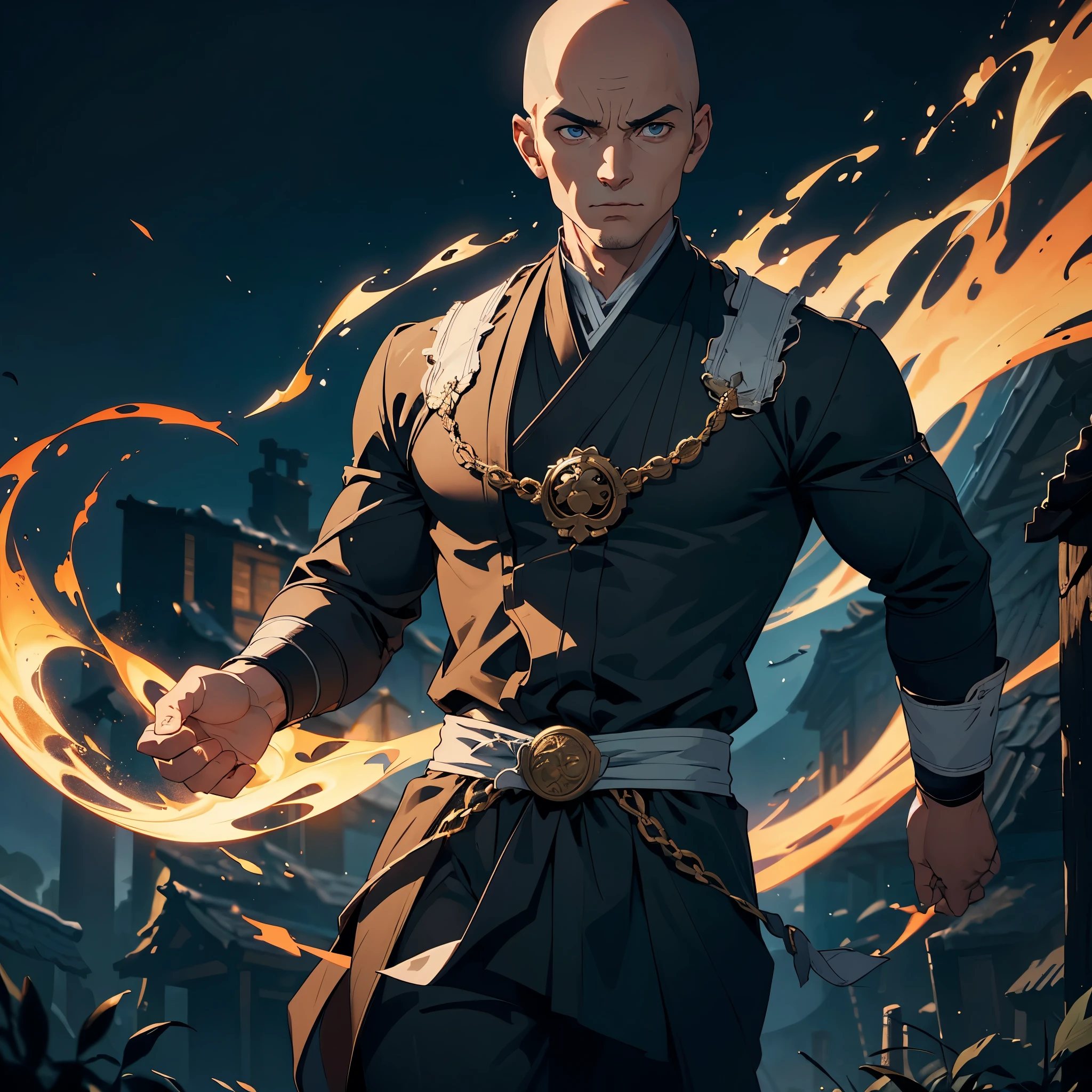 In this prompt, we have a detailed description of a scene featuring a young bald monk fighting the undead in a village at night. The prompt contains information about the character's appearance, outfit, energy, and the overall atmosphere of the scene.
A bald monk, aged 25, stands at the center of the focal point, with a strong athletic build. His European features portray determination and resilience. He is dressed in a white fighting gi with platinum trim, emphasizing purity and elegance. The fabric of the gi flows gracefully and reflects the moonlight, adding a sense of ethereal beauty to the scene.
Surrounding the monk, holy energy with a dragon motif swirls around him. The energy signifies his divine abilities and acts as both a source of light and a weapon against the undead. The swirling energy creates dynamic patterns, enhancing the monk's movements and bringing a sense of power and mysticism to the scene.
The scene takes place in a village at night, shrouded in darkness and mystery. The moonlight casts long shadows, illuminating the cobblestone streets and the ancient buildings that line them. The village exudes an eerie atmosphere, with flickering lanterns and distant sounds of battle echoing through the air. The night sky is filled with ominous clouds, hinting at the impending danger.
To ensure the best quality and high resolution, the prompt begins with "(best quality, 4k, 8k, highres, masterpiece:1.2), ultra-detailed, (realistic, photorealistic, photo-realistic:1.37)". This indicates that we want the generated image to be of the highest quality, with an emphasis on realistic details. Other tags like HDR, UHD, and studio lighting further enhance the visual fidelity and overall appeal of the image.
The art style for this prompt leans towards a realism with a touch of fantasy. The focus is on capturing the essence of the scene and the character's emotions, rather than traditional portrait or landscape styles. The colors should evoke a sense of mystery and danger, with a dark and moody color palette dominated by deep blues, purples, and hints of fiery orange from the holy energy.
Lastly, the scene should be bathed in atmospheric lighting. The moonlight casts a soft, silvery glow, highlighting the monk's features and creating dramatic contrasts between light and shadow. The flickering lanterns in the village emit warm, golden light, adding depth and warmth to the overall composition.
Overall, this prompt aims to create a visually striking and immersive image of a young bald monk battling the undead in a mysterious village at night.