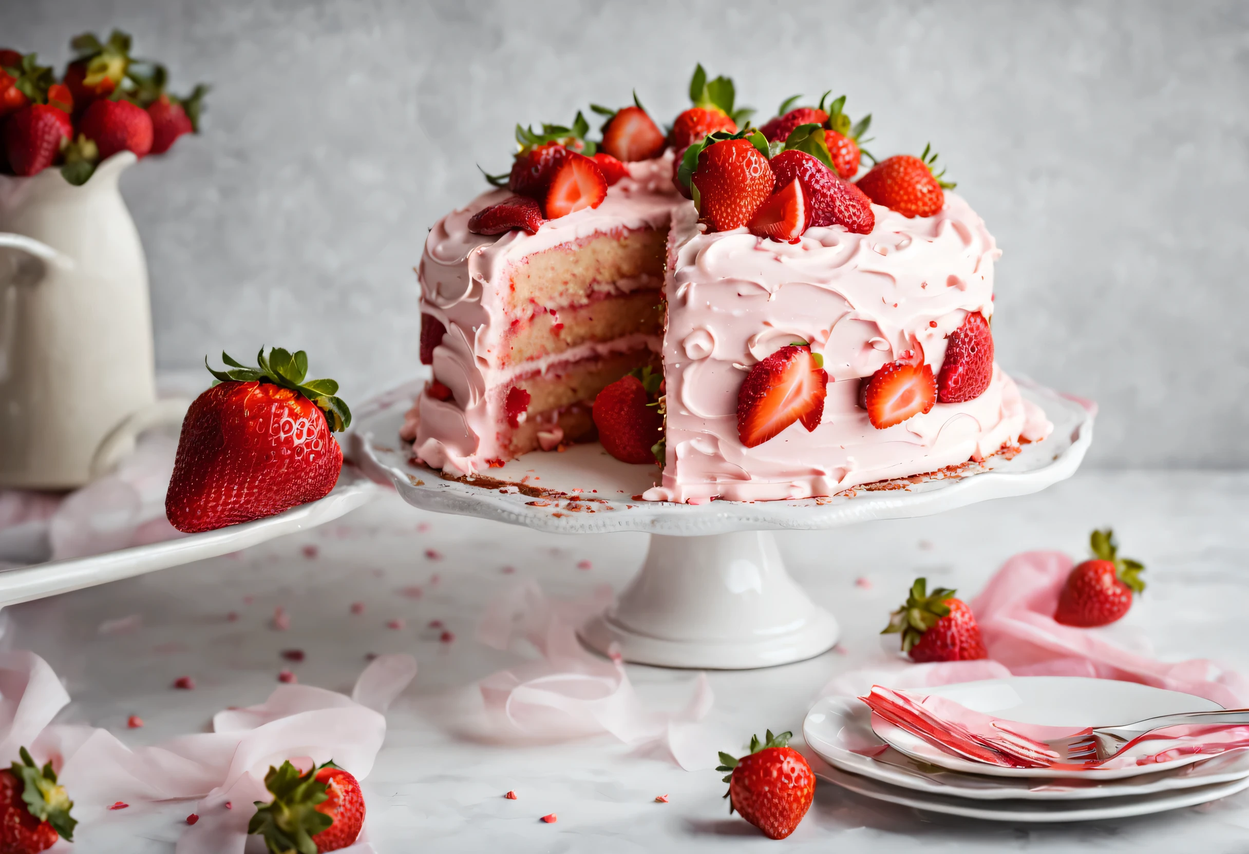 Valentine's Day strawberry cake
