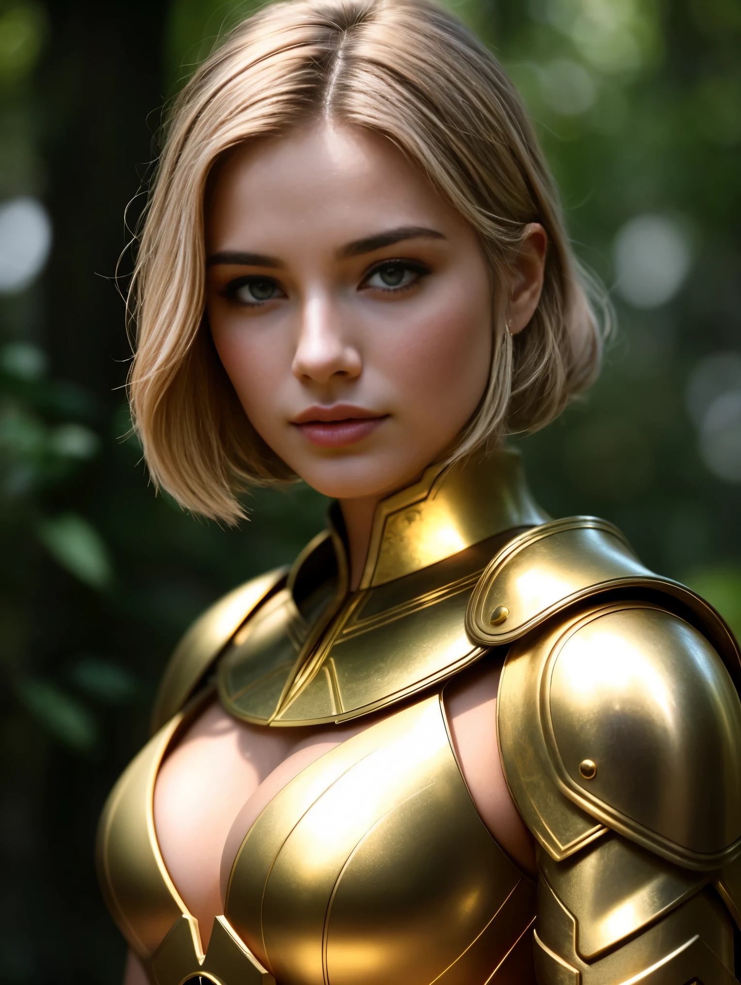 1 ultra hot gorgeous European woman, age 23,  bokatan, armor, random hair color, battle pose, Photorealistic, Hyperrealistic, Hyperdetailed, analog style, hip cocked, demure, low cut, detailed skin, matte skin, soft lighting, subsurface scattering, realistic, heavy shadow, masterpiece, best quality, ultra realistic, 8k, golden ratio, Intricate, High Detail, film photography, soft focus, blurry background