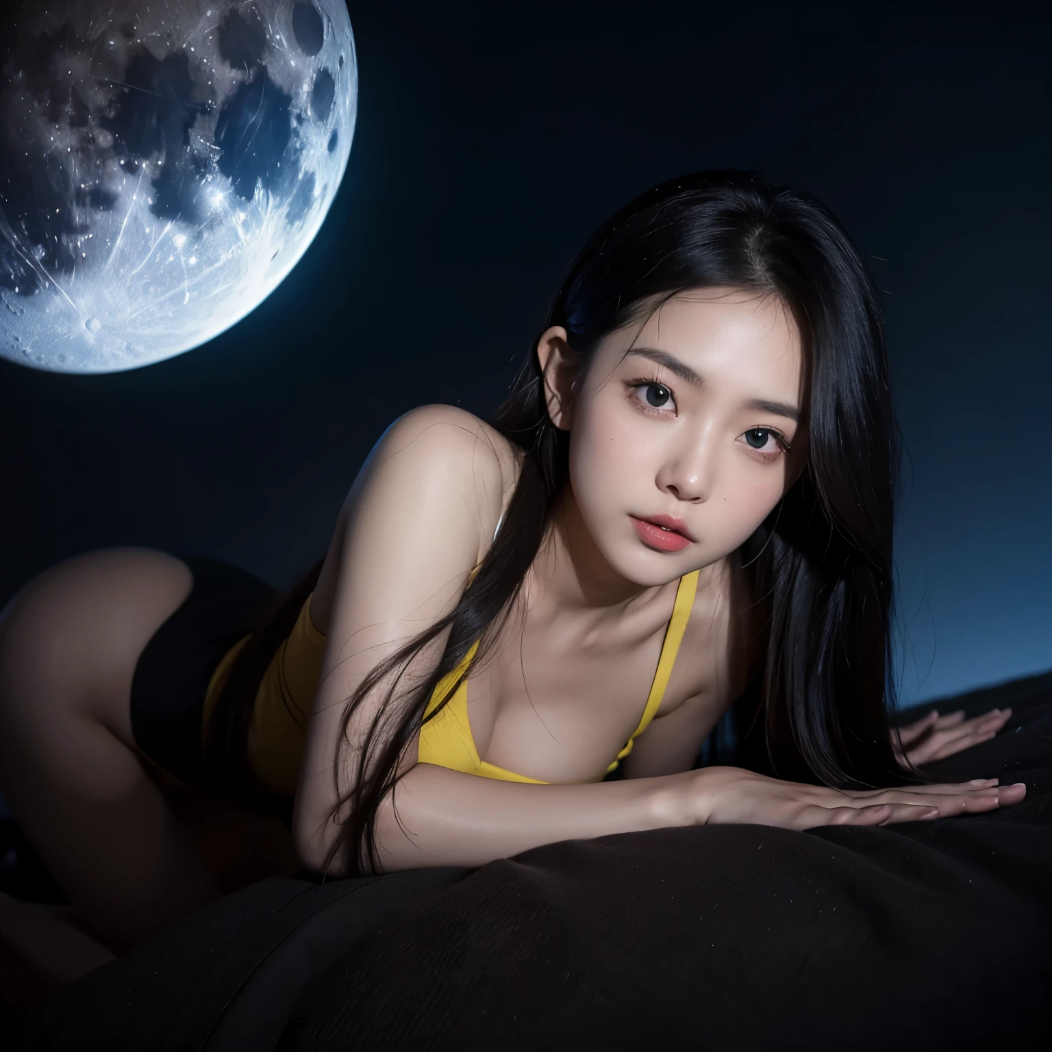 Moon Shadow sang for a long time,Until the moon slowly sets,The sky begins to turn fish belly white。it feels a little tired,So I decided to return to my home。