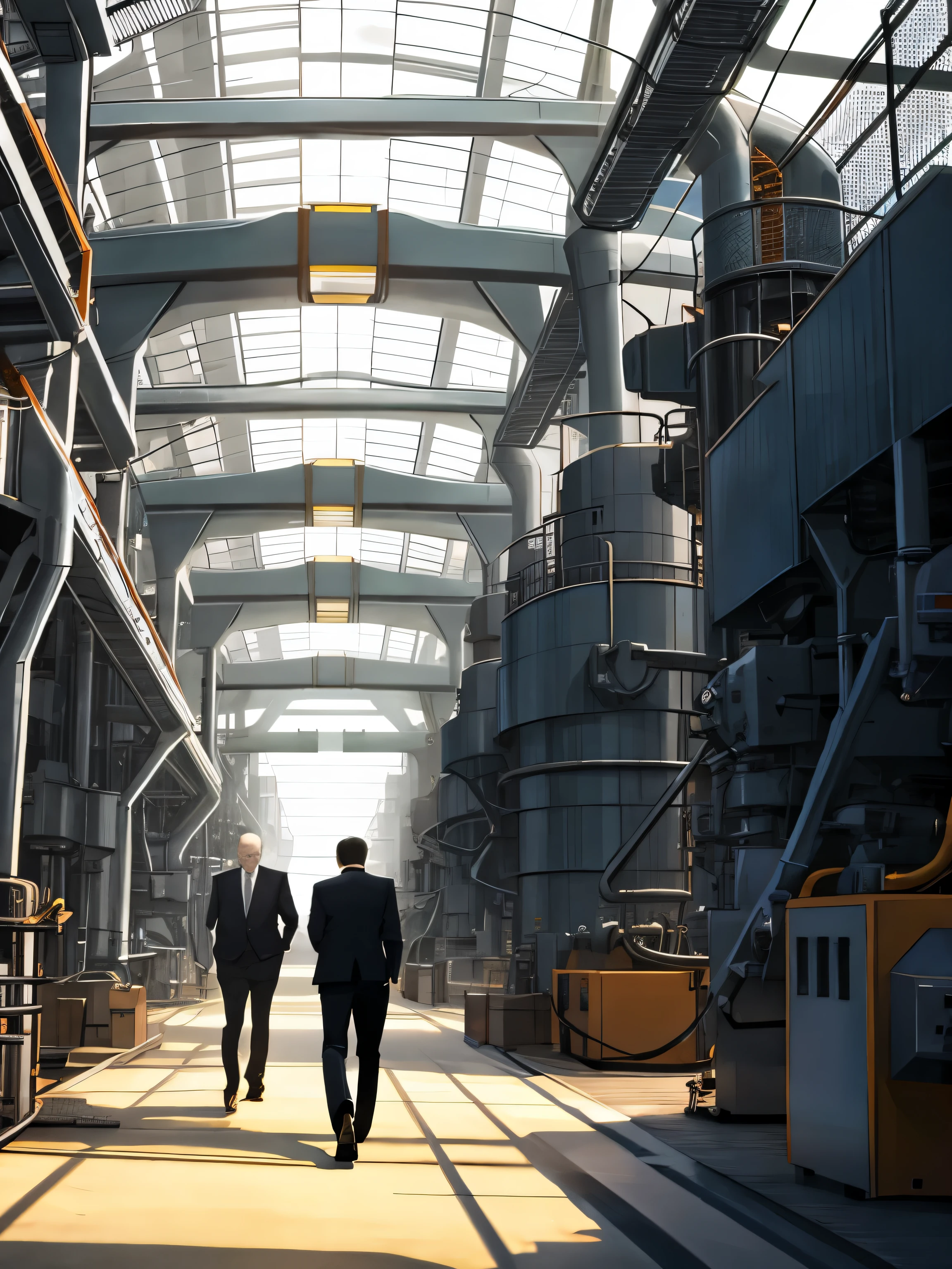 industry, machines, manager, looking at machines