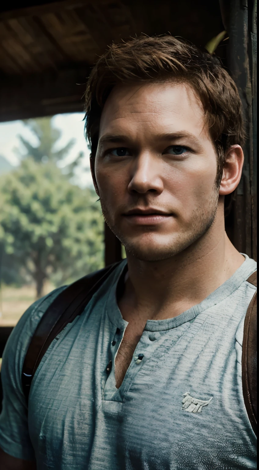 Masterpiece, Highest Quality, Ultra-Detailed, Hyper-Real, Chris Pratt, perfect face, FOTO FRONTAL, cinematic lighthing, Become a Goat Herder,