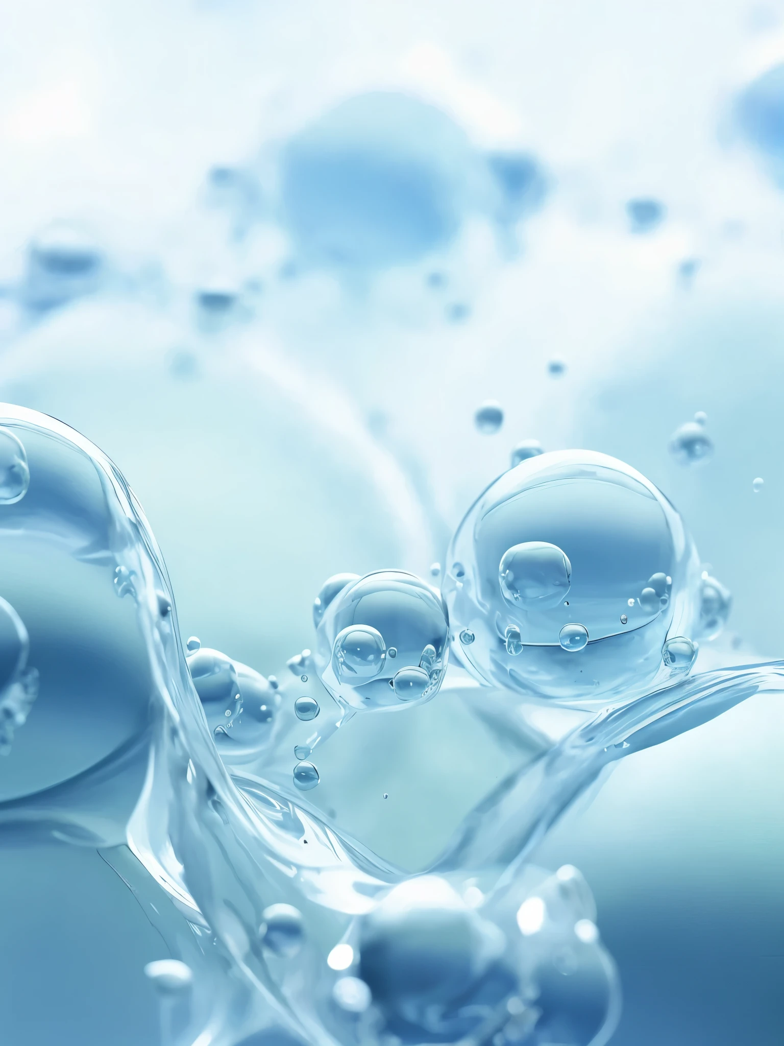 Close-up of many bubbles floating in blue liquid, water particulate, water particulate, water bubbles, detailedwater, drops of clean water, water, water background, water bubbles, ultra detailed water, water dripping, water滴, water dripping, water in background, water particle in front, Foamy skin, water water