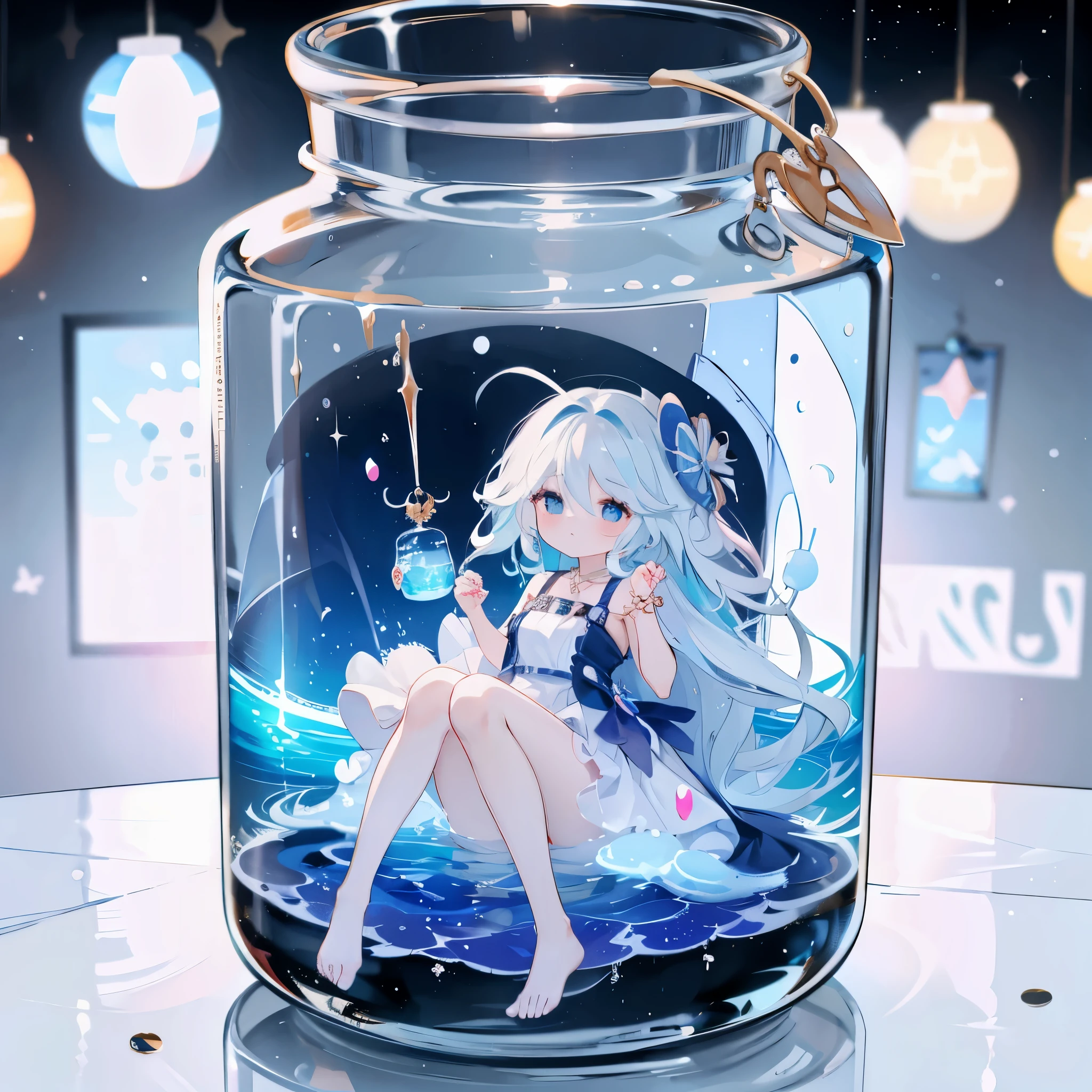 (((((inside jar))))))、One girl、Being in a jar、cute little、onepiece