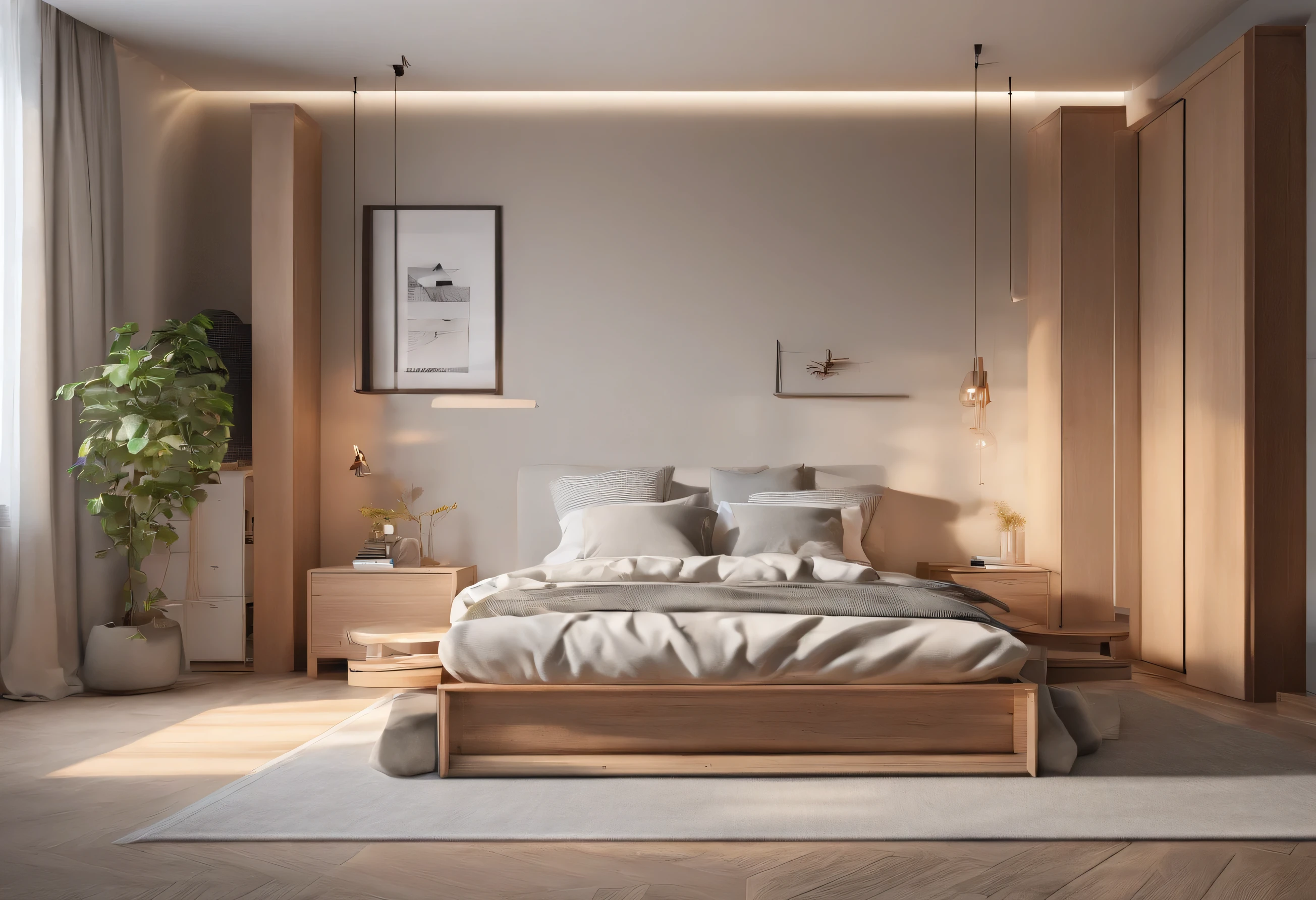 Minimalist Scandinavian style bedroom