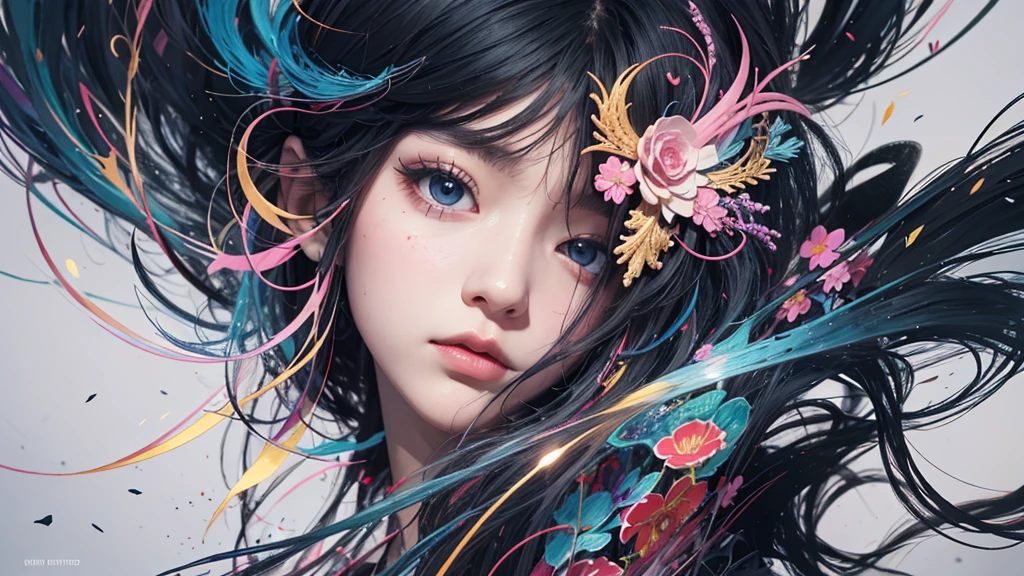 official art,jang wonyoung i've,jisoo blackpink, unity 8k wallpaper, ultra detailed, beautiful and aesthetic, beautiful, masterpiece, best quality, (zentangle, mandala, tangle, entangle), dynamic angle, cowboyshot, the most beautiful form of chaos, elegant, a brutalist designed, vivid colours, romanticism, by james jean, roby dwi antono, ross tran, francis bacon, michal mraz, adrian ghenie, petra cortright, gerhard richter, takato yamamoto, ashley wood, atmospheric, enjoying a stream of music, where you can visualize the notes, ecstasy of musical notes, streaming musical notes visible
