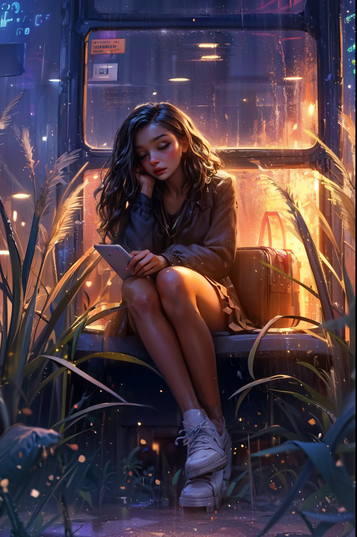 Highest quality,The perfect masterpiece,Perfect artwork,8K,Delicate face,(hakuhatsu:1.3), pearl illusion,Cyberpunk,fashion trend,3s material,high-definition,detail representation,c4d,3D,octane rendering,ray tracing,complex details,animated lighting,OCrenderer,8k,