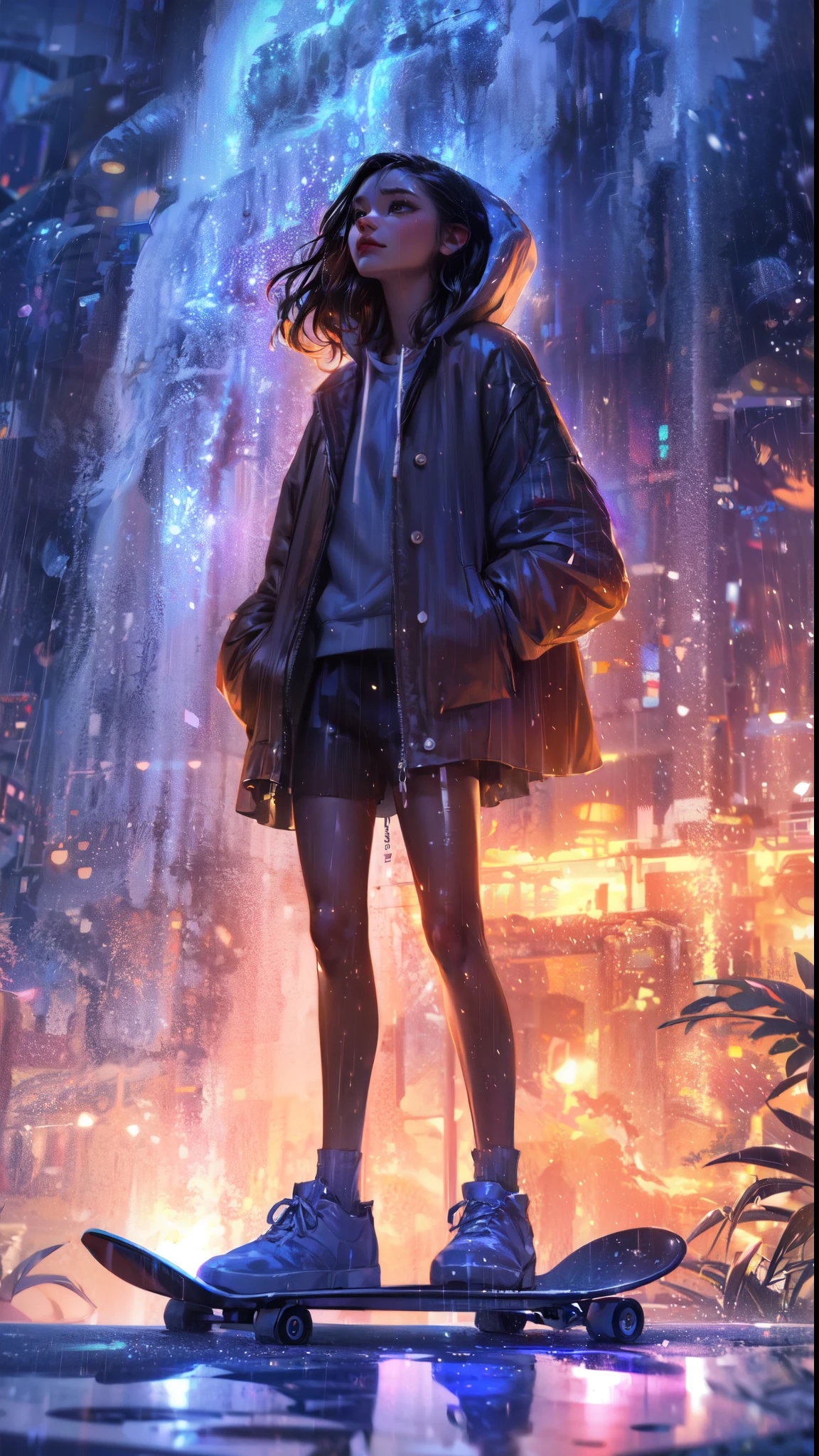 Highest quality,The perfect masterpiece,Perfect artwork,8K,Delicate face,(hakuhatsu:1.3), pearl illusion,Cyberpunk,fashion trend,3s material,high-definition,detail representation,c4d,3D,octane rendering,ray tracing,complex details,animated lighting,OCrenderer,8k,