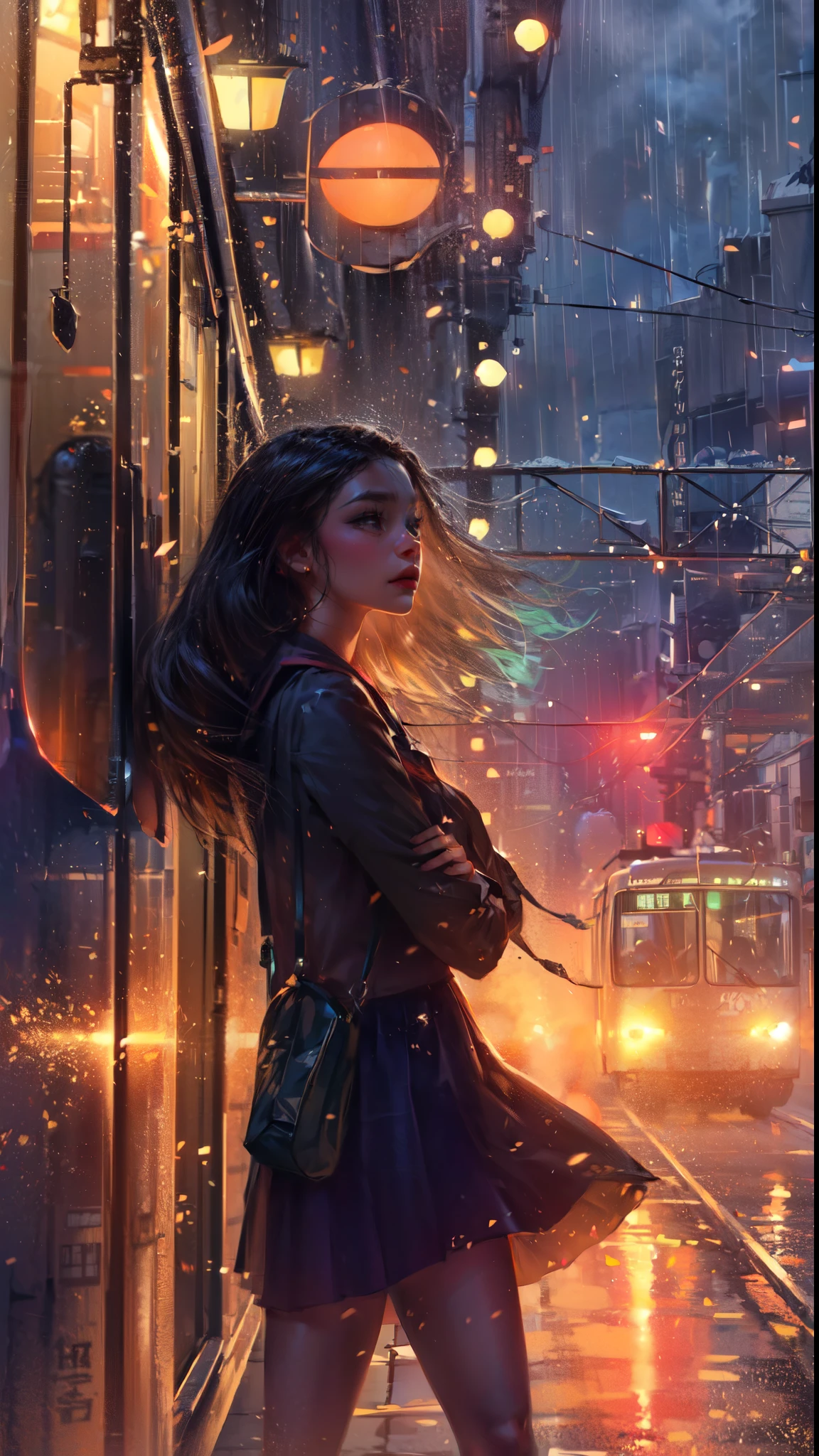 Highest quality,The perfect masterpiece,Perfect artwork,8K,Delicate face,(hakuhatsu:1.3), pearl illusion,Cyberpunk,fashion trend,3s material,high-definition,detail representation,c4d,3D,octane rendering,ray tracing,complex details,animated lighting,OCrenderer,8k,