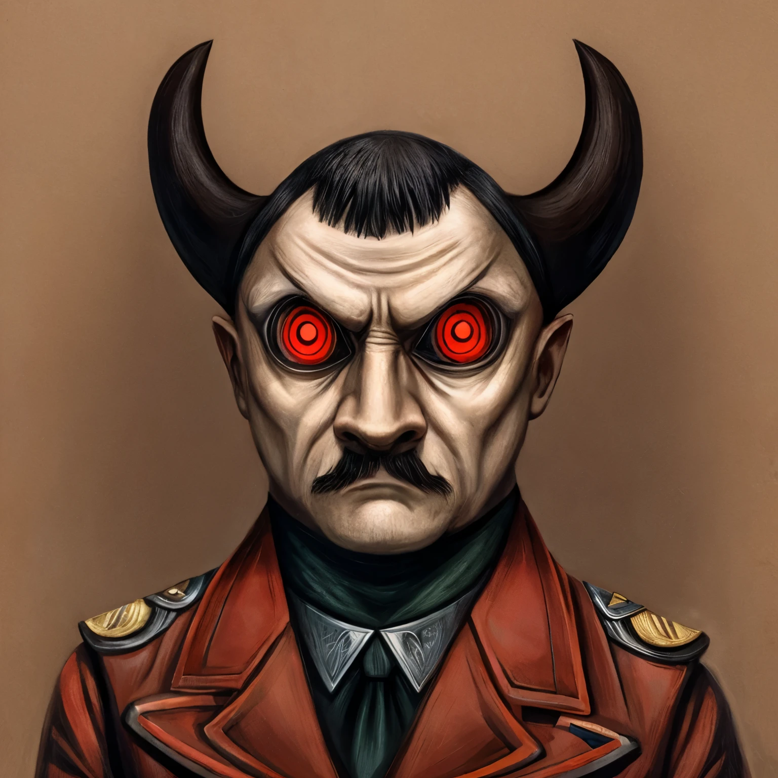 Adold hitler but with three eyes