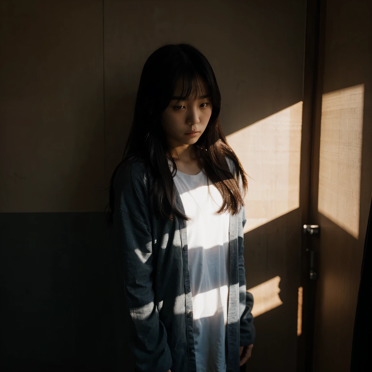 The ominous shadow of depression over a Korean girl

