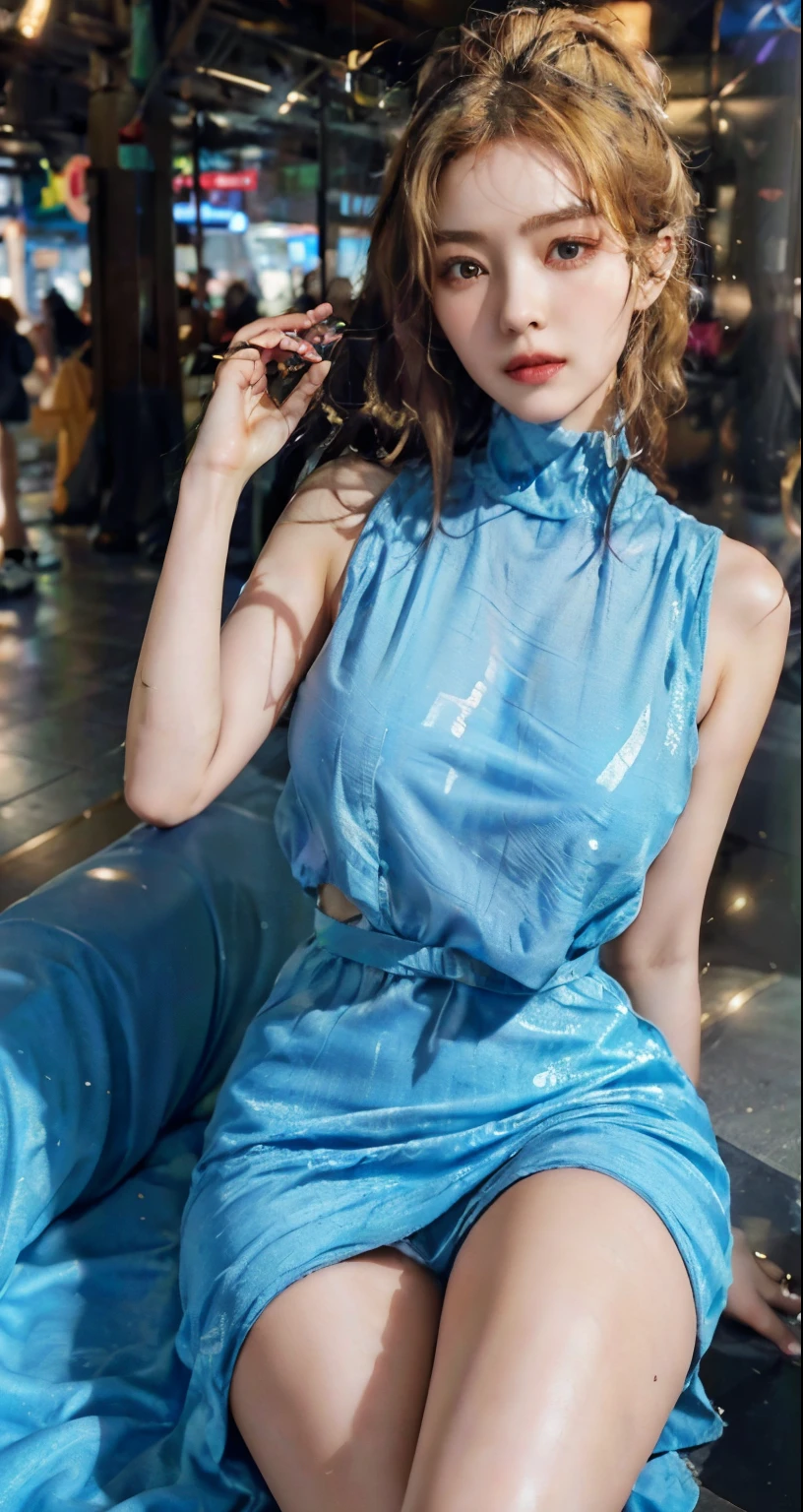 Best Quality Detail:1.2, realisitic, 8K UHD, hight resolution, 1girl in:1.2, The ultra-detailliert, High quality textures, intricate detailes, detaileds, Very detailed CG, High quality shadows, Detail Beautiful delicate face, Detail Beautiful delicate eyes, depth of fields, Ray traching, masterpiece, best quality,ulzzang -6500-v1.1:0.6, pureerosface_v1, Pretty korean Girl, Korean Urzan Face:1.1, milf, 28 year old woman,short neon yellow hair,shiny_skin,thin_waist,gigantic breasts,wearing dress, 4K, 8K UHD Full Color RAW Photos, Fuji Film(Medium format:1.2), Hasselblad:1.2, Carl zeiss:1.1, Incredible dynamic range photography(UTIL_Art by Smoose-768:1.1), hight resolution, High pixel count, clear details, crisp image, Natural color reproduction, Noise Reduction, High fidelity, qulity, Software Improvements, Upscaling, Optimized algorithms, Pro-level retouching,crowd:1.1,depth of field,looking at viewer,random pose sitting at the tokyo train background,random pose sitting at the tokyo train
