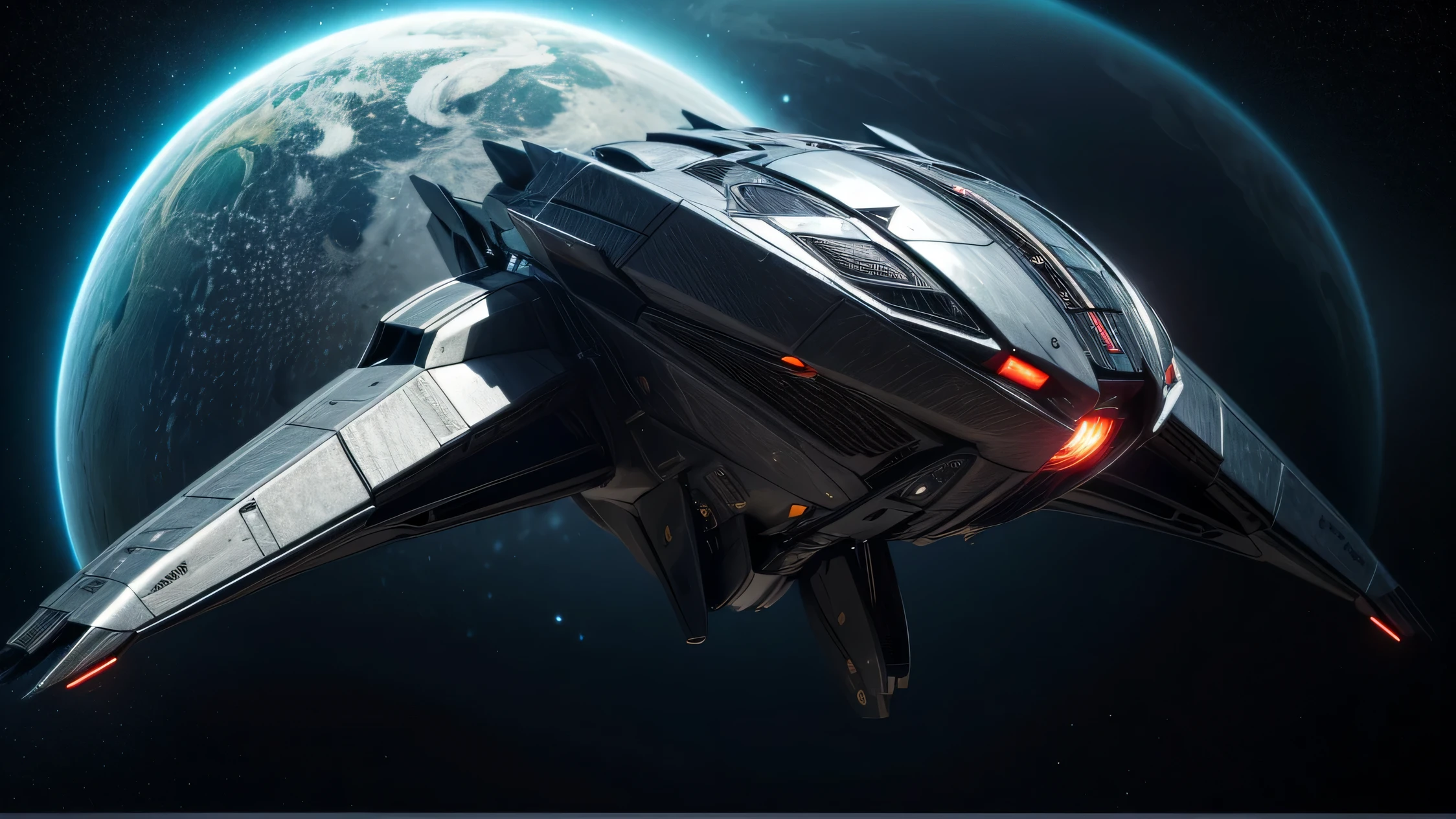 futuristic spaceship,starship,futuristicstyle,alienship, flat model,sharp detail,more flare,cinamatic still,raw file,8k res, opening portal,more detailed, alien spaceship,ultra high definition,realistic image, armed with futuristic gun, stars and planet background