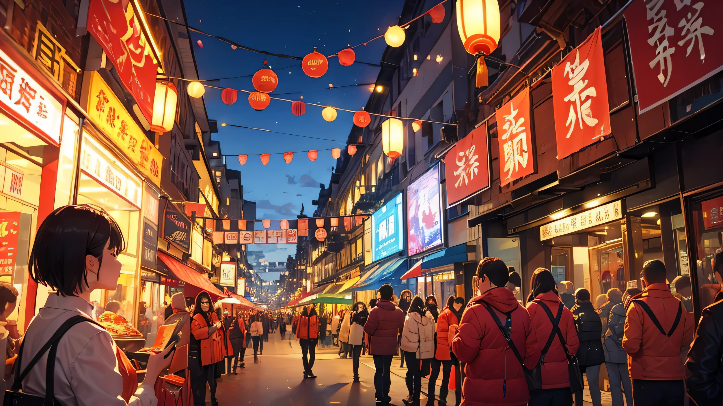 Chinese New Year, Continuar, 2024, ciudad, Fiestas, muchas personas, 