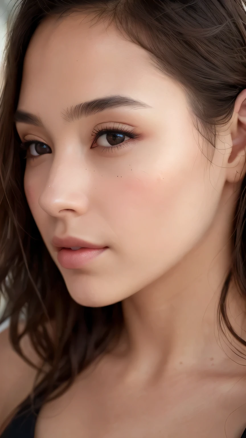 最high quality, masterpiece, 超High resolution, (realism: 1.4), Original photo, 1 girl, black eye, off shoulder, cinematic lighting, black hair, At sunset､masterpiece, 最high quality, high quality, High resolution､super detailed photos、(natural skin texture、fine skin、ハイパーrealism、Super sharpness)、very refined muscles、(very detailed、fine skinの質感、beautiful face、(realistic face)、realistic eyes、beautiful and fine eyes、realistic skin、beautiful skin、surreal、very detailed、space background