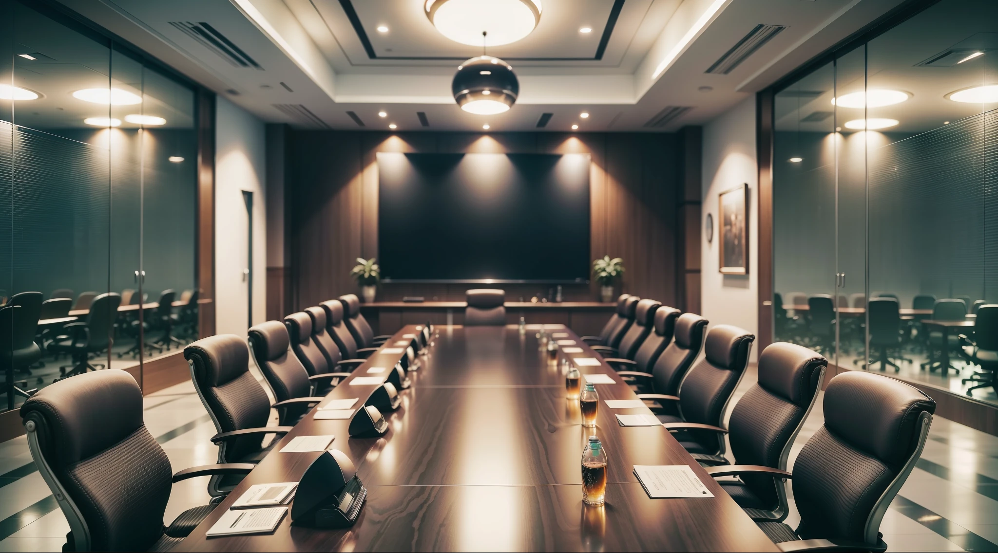 There are many people sitting at the table en la sala de conferencias, en la sala de conferencias, ready for a meeting, Business meeting, reunirse juntos, imagen profesional, meticuloso, todos mirando a un hombre hablando  