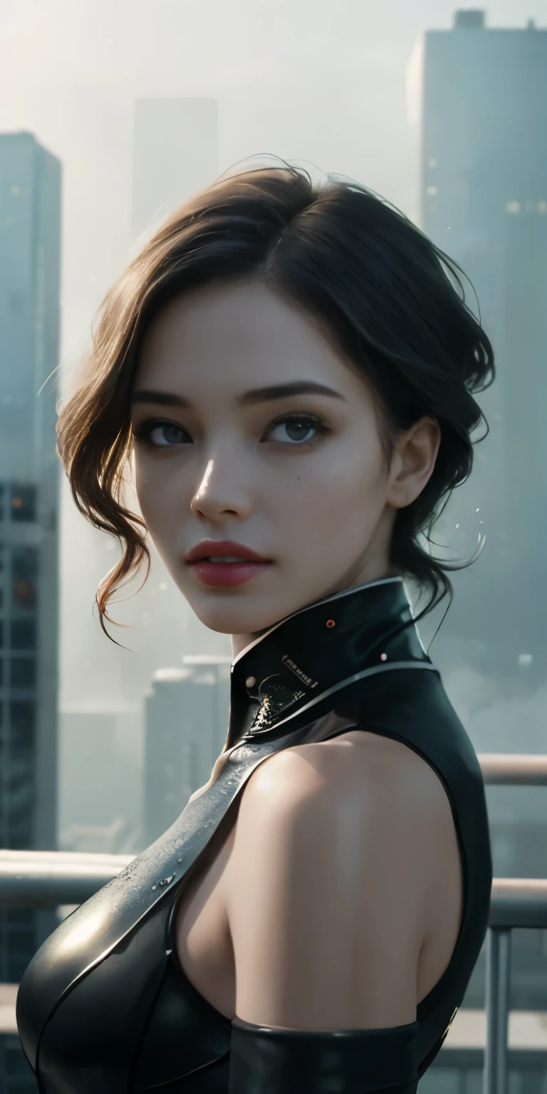 (1 girl:1.3), alone, (((Very detailed face)))), ((very detailed eyes and face)))), beautifulディテールの目, body parts__, official art, unified 8k wallpaper, Super detailed, beautiful and beautiful, beautiful, masterpiece, 最high quality, original, masterpiece, ultra-detailed photos, 最high quality, ultra high resolution, realistic realism, sunlight, Upper body、amazing beauty, dynamic pose, delicate face, lively eyes, (from the front), She wears a Catwoman suit, Red and black color scheme, Highly detailed city roof background, rooftop, overlook the city, detailed face, Detailed complex and busy background, Messy, nice, milky, highly detailed skin, realistic skin details, visible pores, clear focus, volumetric fog, 8K UHD, Digital single-lens reflex camera, high quality, film grain, Fair skin, photorealism, lomography, Futuristic dystopian megalopolis, translucent