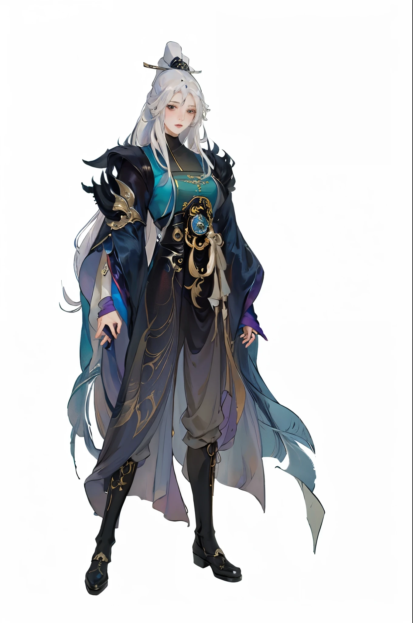 The whole body of the character,best quality, ultra high resolution, (((1 girl))),(long white hair), game character, old palace, hanfu, yarn, 流动的yarn布, jewelry, (focus), (((rich and colorful))),(sketch:0.8) , masterpiece, best quality, beautiful painting, meticulous,(Denoise:0.6), Very detailed, (masterpiece, best quality) CG unified 8K wallpaper,masterpiece,best quality at best,super detailed), Ultra HD quality