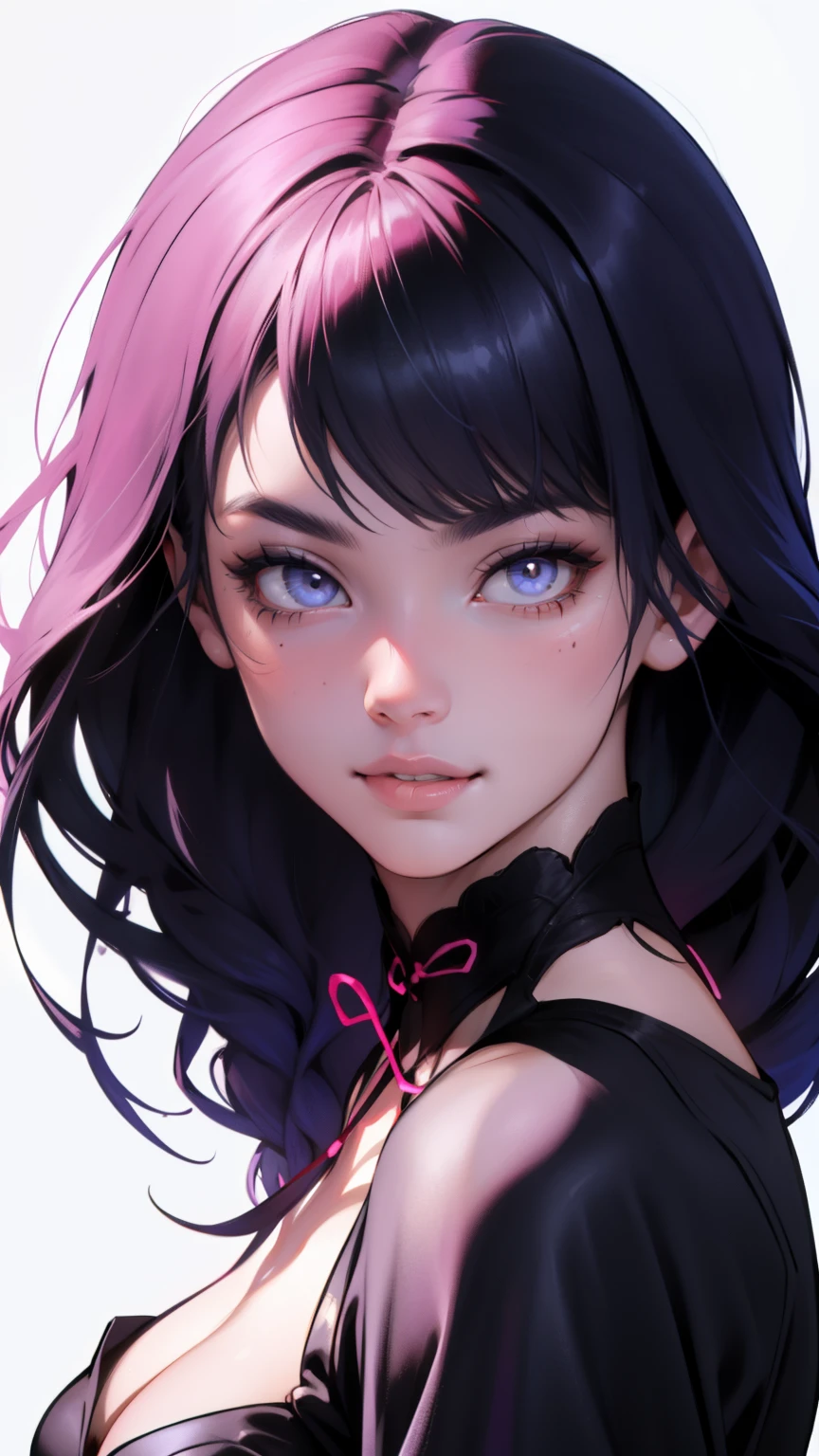 Jisoo do Blackpink: Jisoo has a charming and captivating appearance. Ela tem muito tempo, Cabelo escuro, which is often styled in an elegant and sophisticated way. Your eyes are big and expressive, with naturally bulky eyelashes. Jisoo tem uma tez clara e radiante, with soft and delicate features. Her smile is adorable and she has well-drawn lips. She is known for her classic and graceful beauty.1 garota, Sozinho, colorida, Ciberpunk, sinal de paz, brincos, Neon, beautiful lighting, purple reflection, cap, Foco no personagem, Graphic illustration, herotico, (calcinha trasparente, marcado, areganhada, pussy).