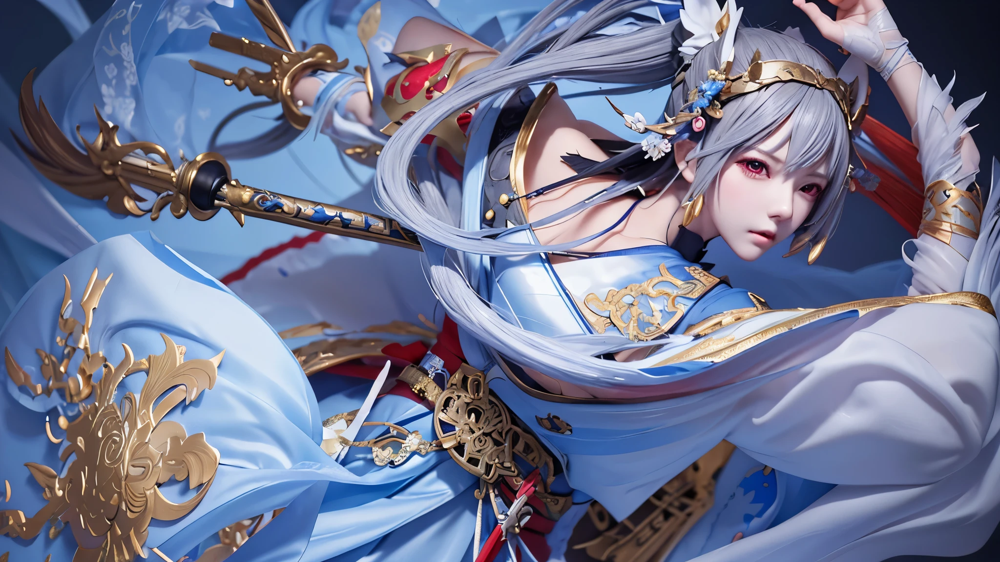 anime, the legend of heroes, people, sword, armor, sword, hd wallpaper, Onmyoji detailed art, onmyoji, gray hair deity, Onmyoji portrait, great character art, magnificent exquisite character art, anime epic artwork, gray hair, 2. 5 d cgi anime fantasy artwork, blade and soul, Japanese traditional concept art, anime fantasy artwork