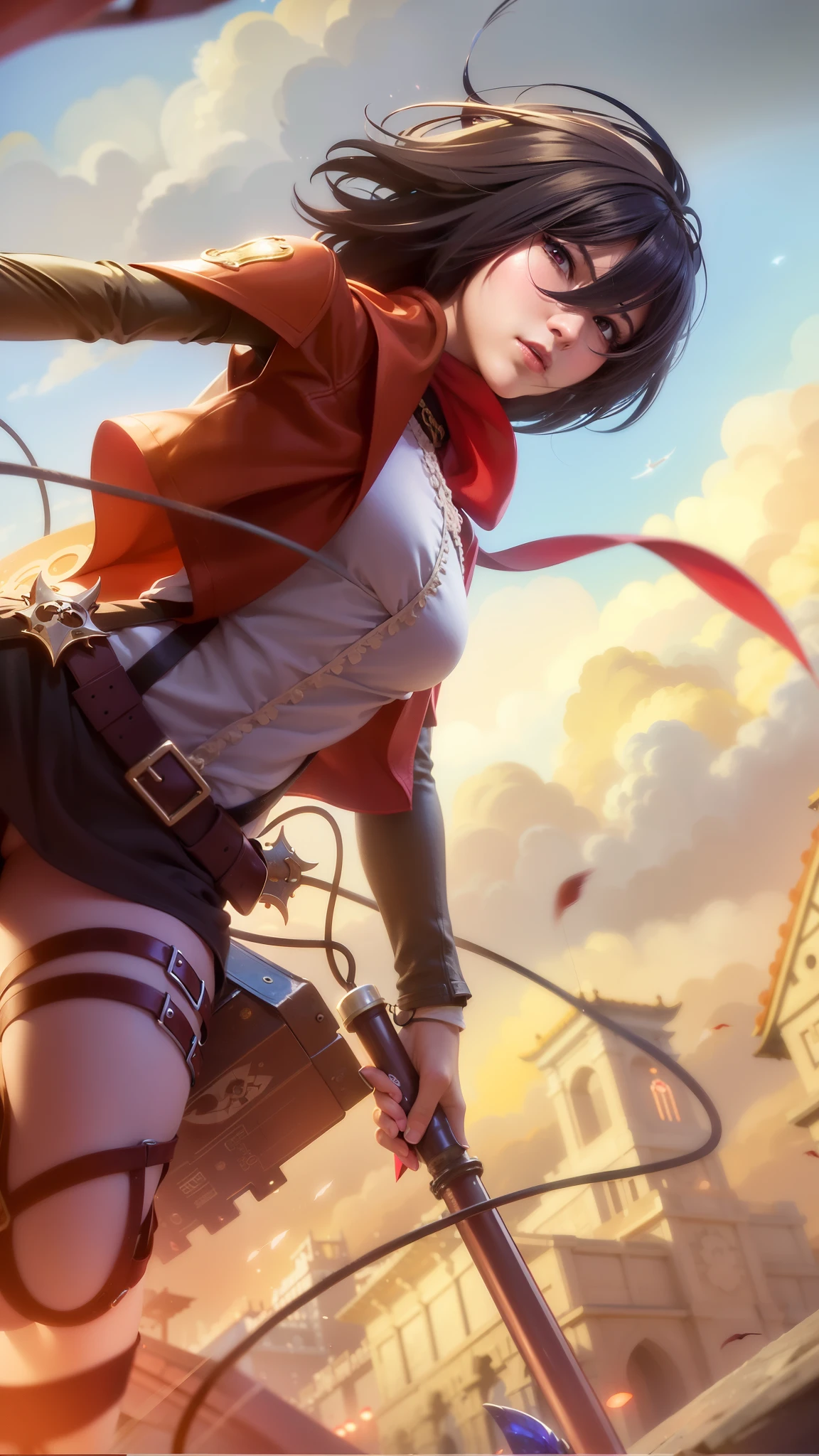 a close up of a woman wearing a red hood like a ruby ​​wearing a patch over one eye, shadowbringers cinematic, 4 k detail fantasy, a beautiful fantasy empress, game cg, xianxia fantasy, xianxia hero, 2. 5 d cgi anime fantasy artwork, cinematic goddess close shot, ruan jia and artgerm, wow 4 k detail fantasy, hyperdetailed fantasy character.